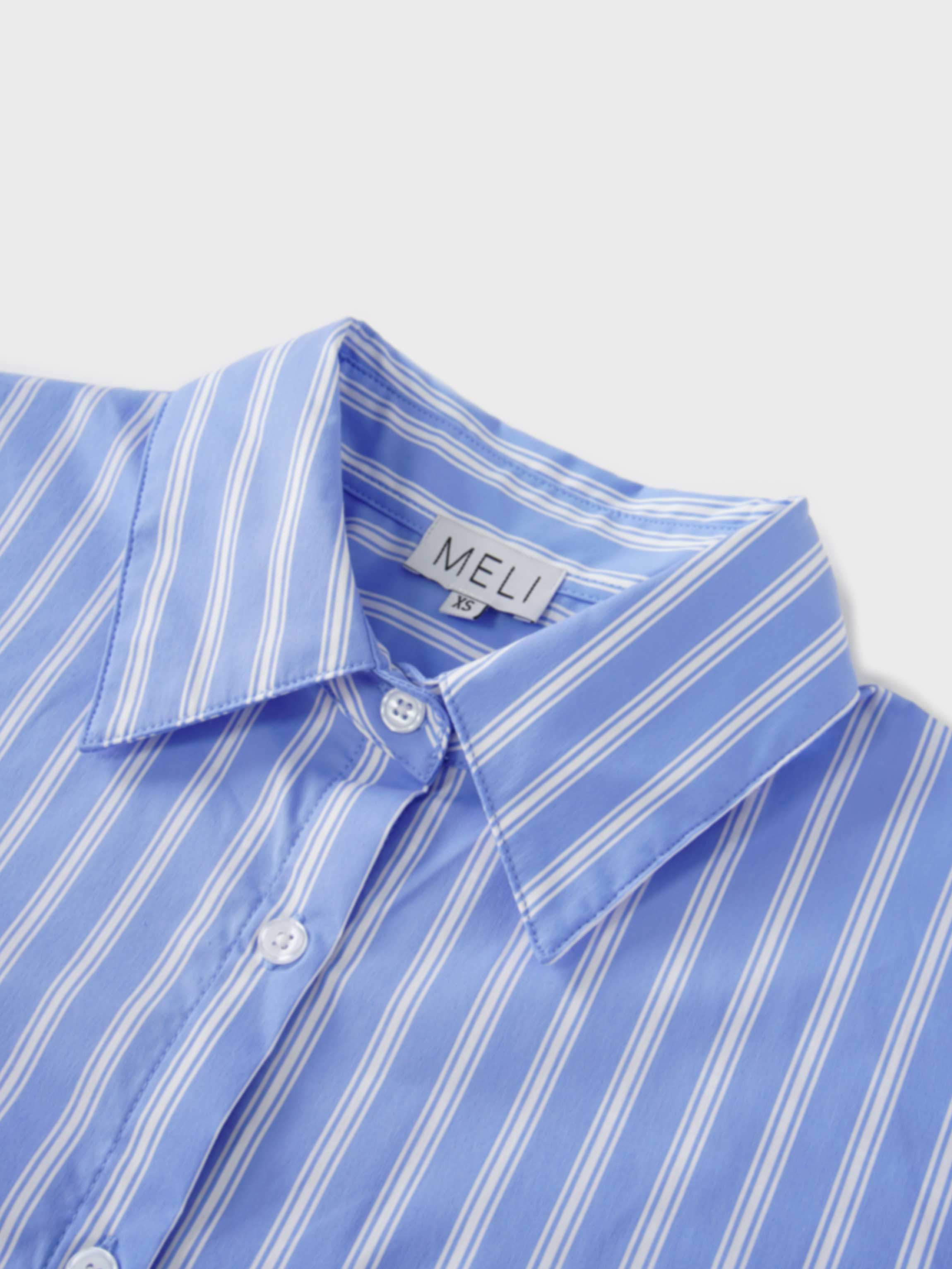 Oversized Shirtdress-Light Blue/White