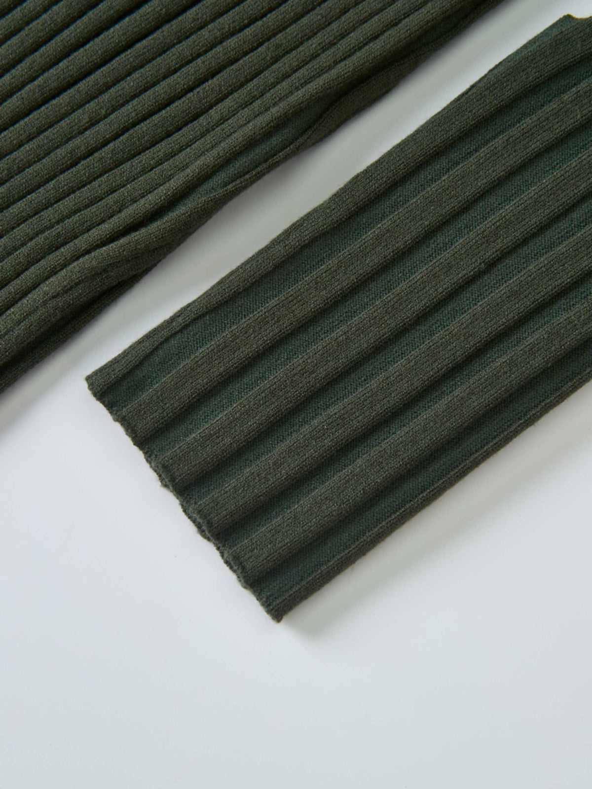 Ribbed Crew Neck Sweater - Green