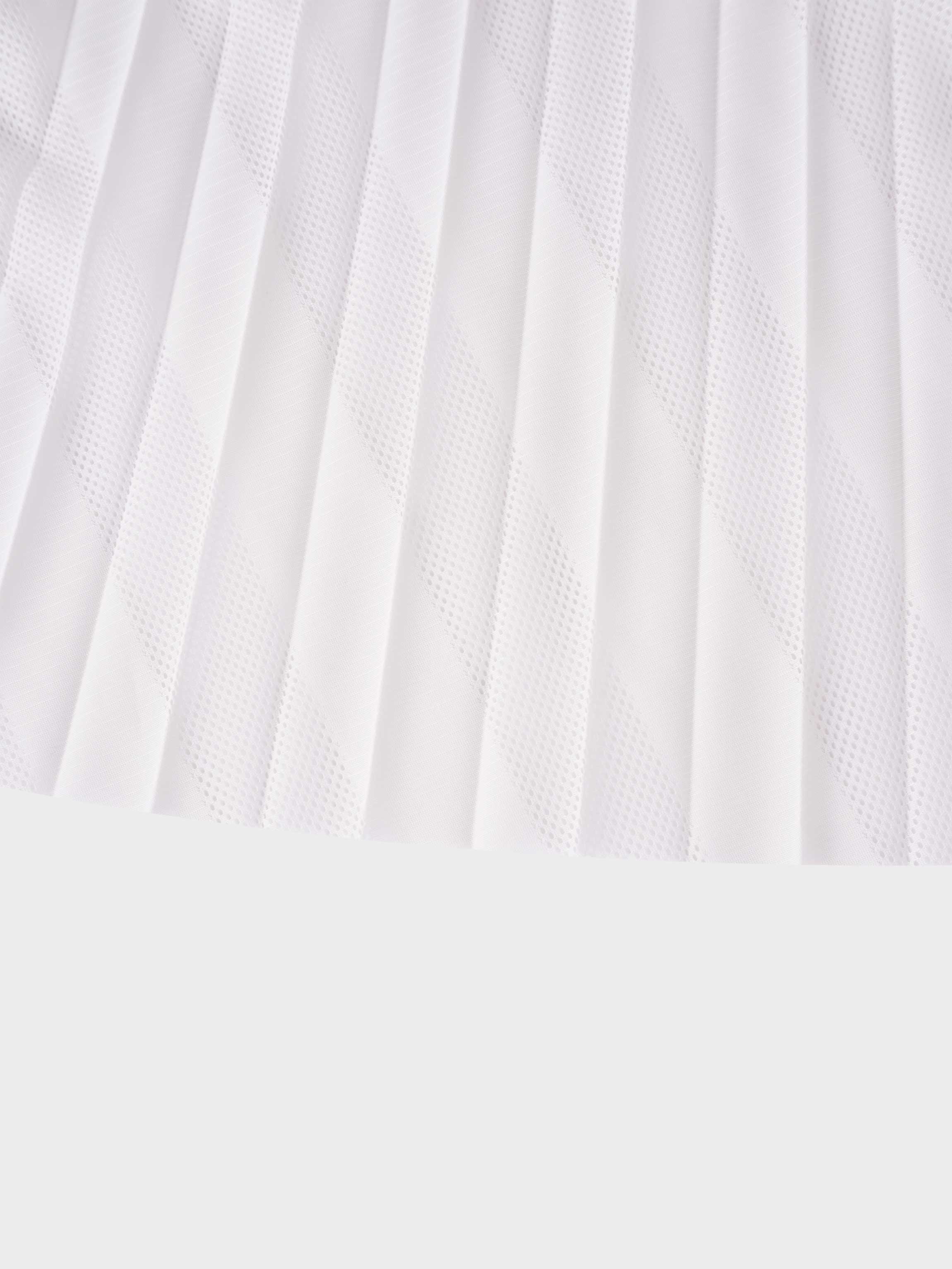 Perforated Pleated Skirt-White
