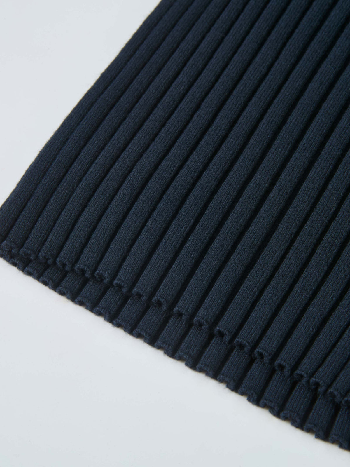 Ribbed Crew Neck Sweater - Navy