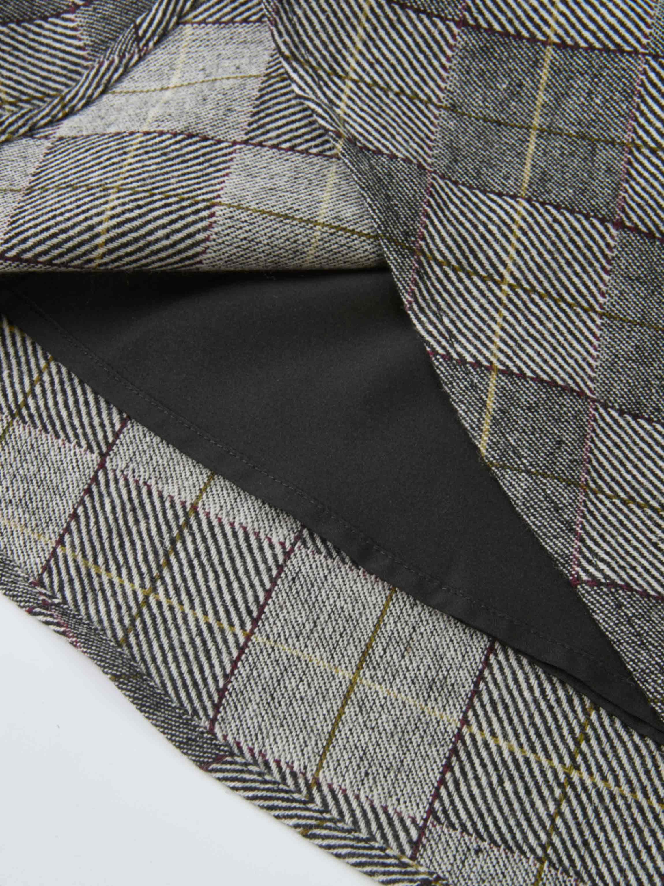 Curved Seam Full Skirt - Boxed Plaid