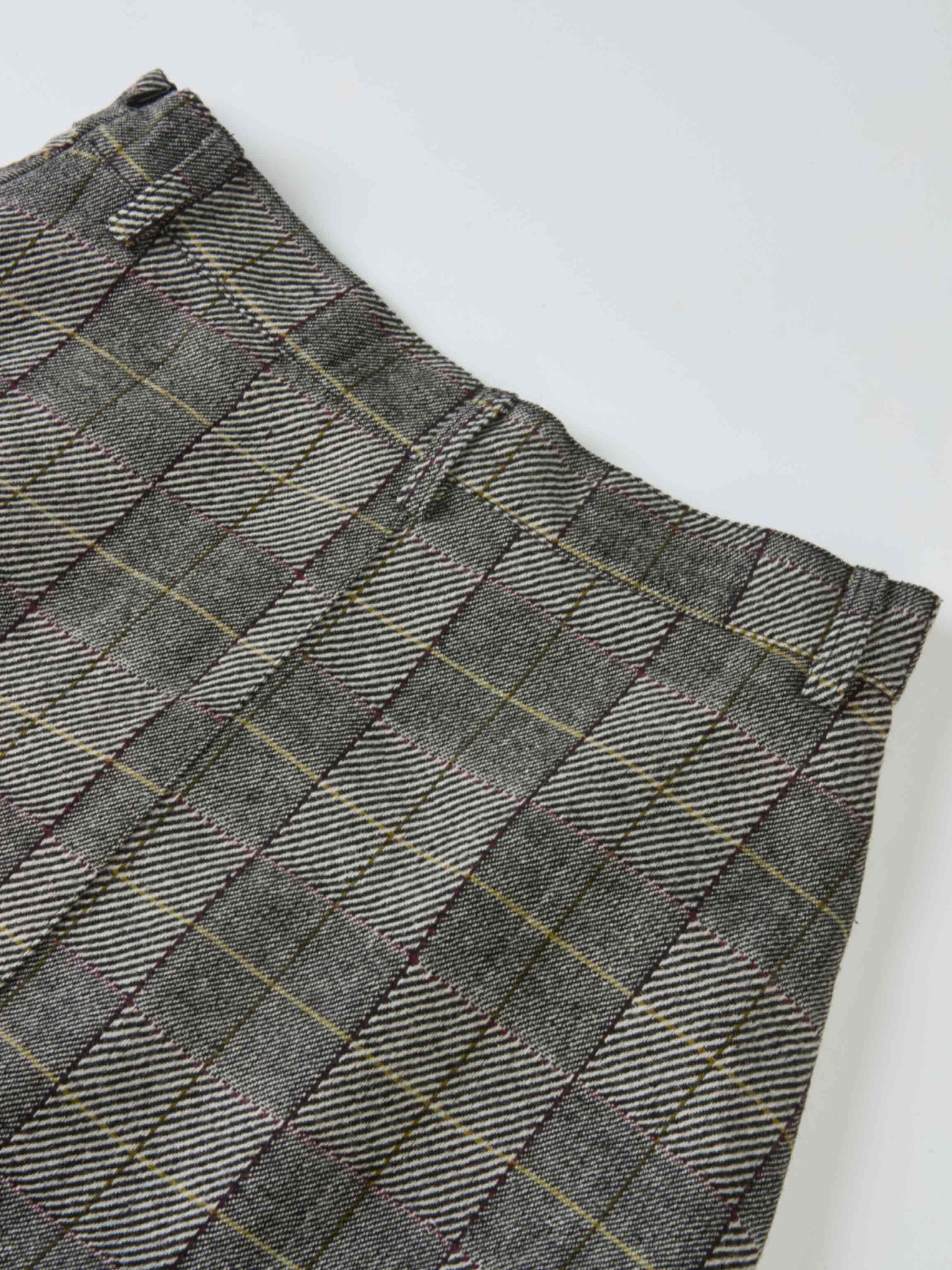 Curved Seam Full Skirt - Boxed Plaid