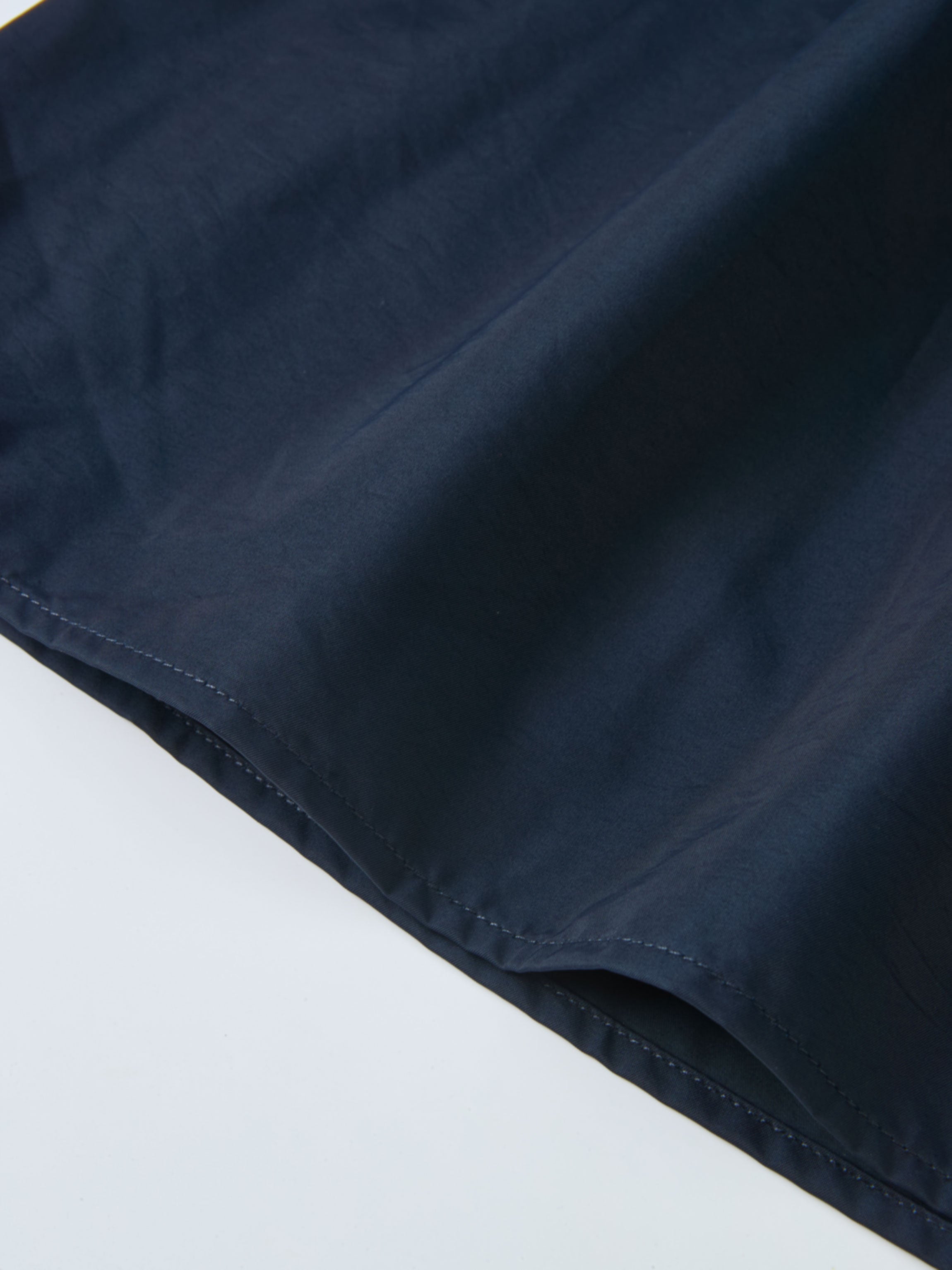 Elastic Waist Taffeta Skirt - Navy