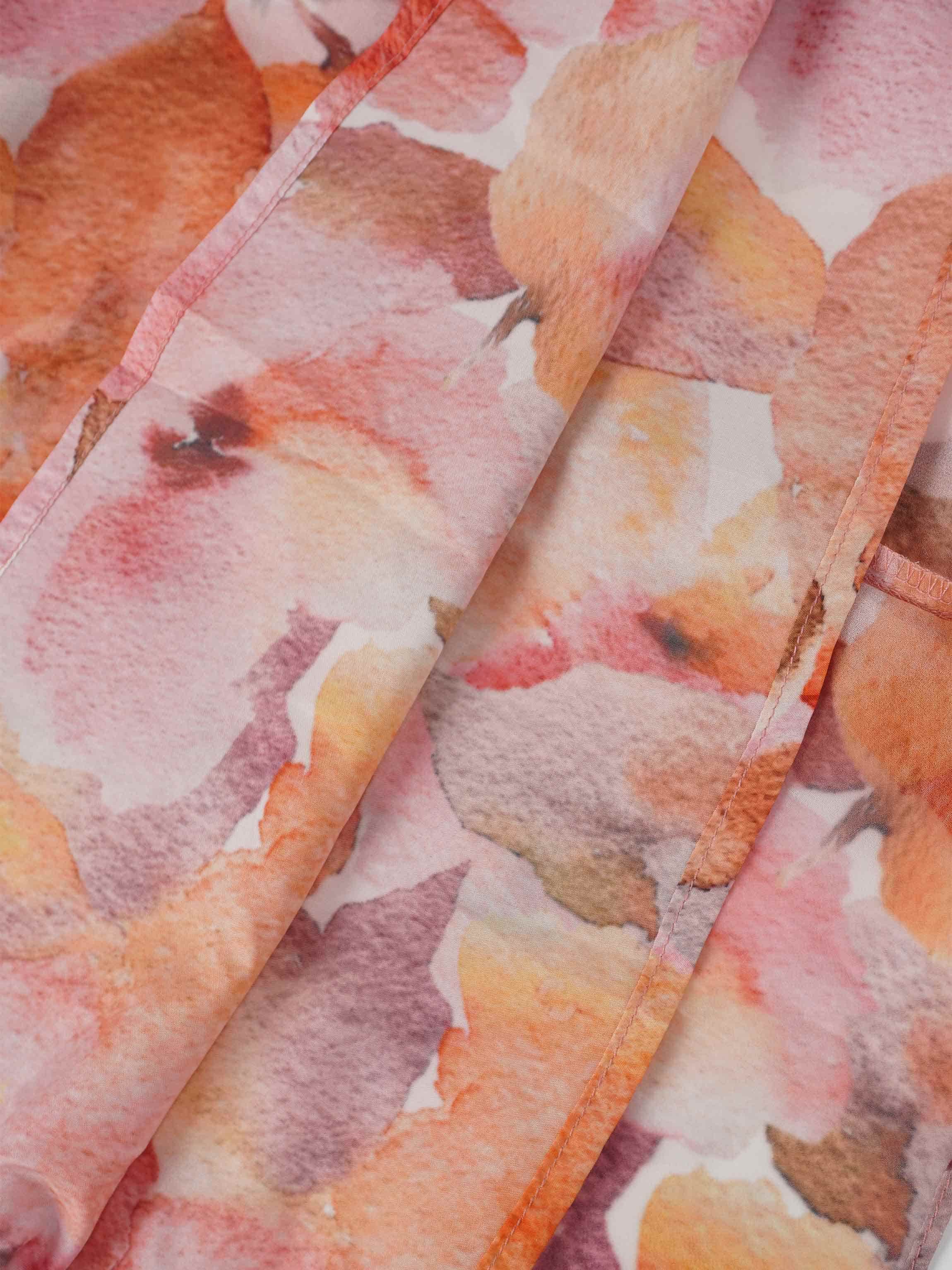 Asymmetrical Hem Dress-Spring Flowers