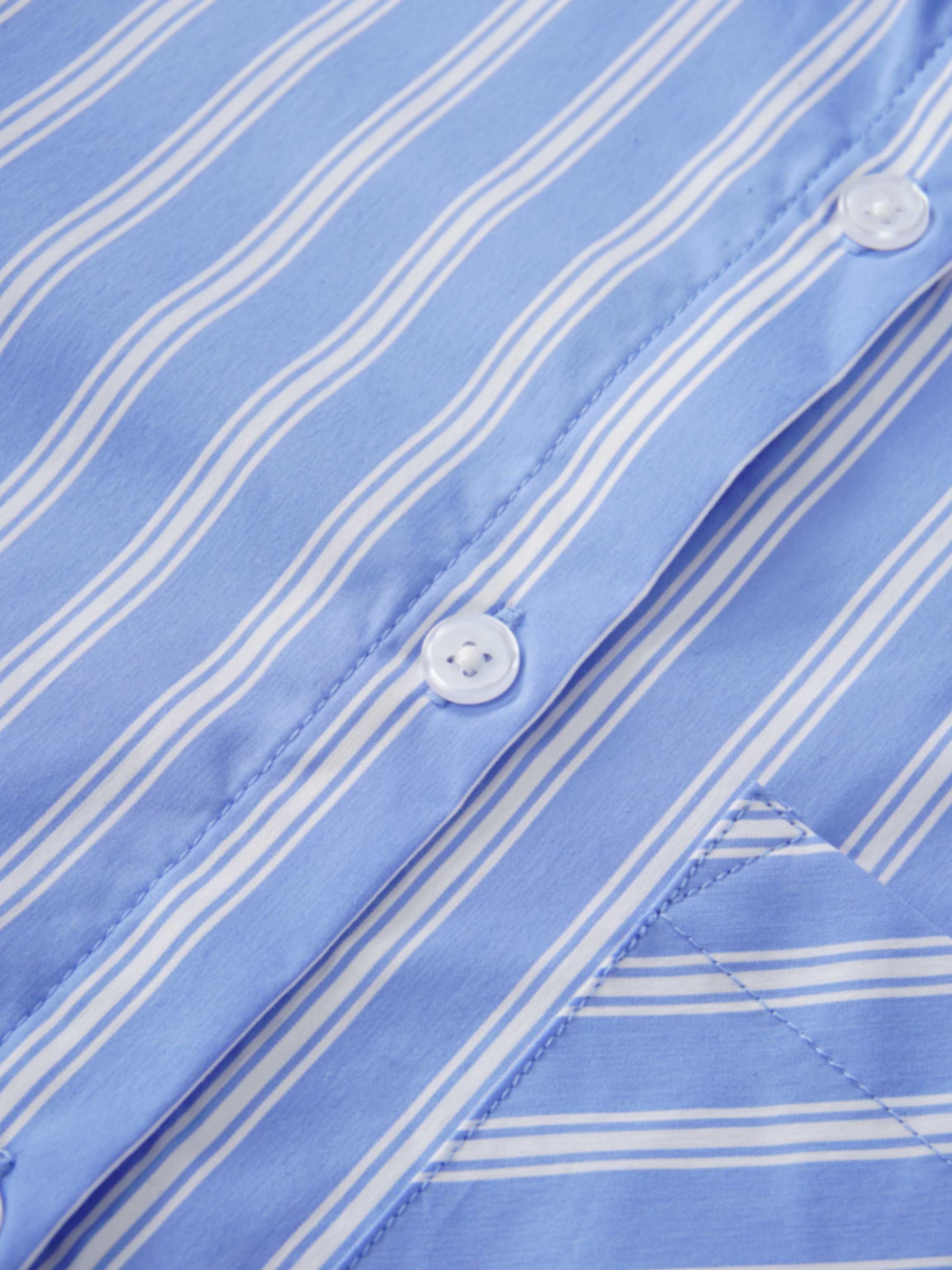 Oversized Shirtdress-Light Blue/White