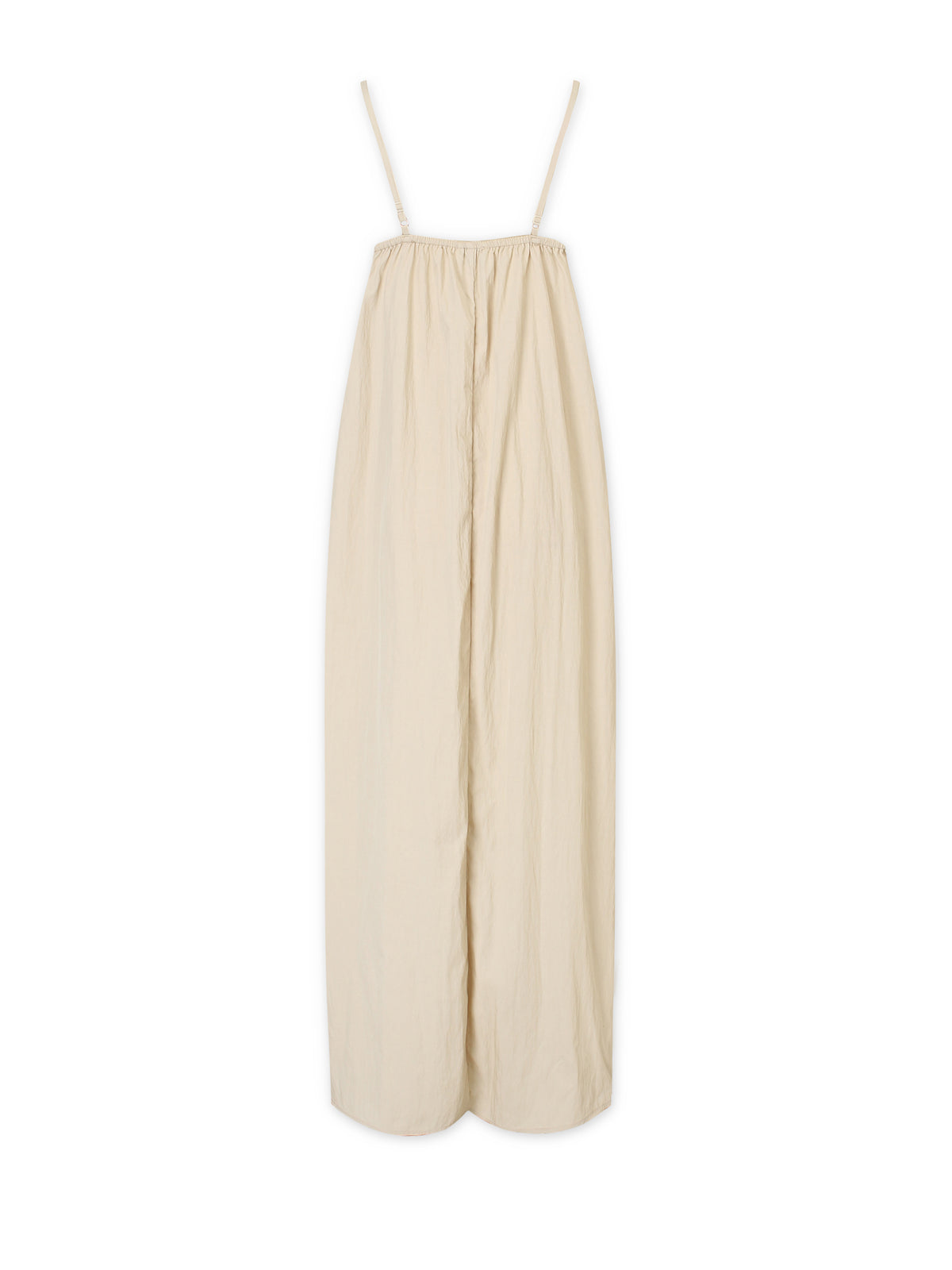 Crinkle Cotton Slip Dress-Tan