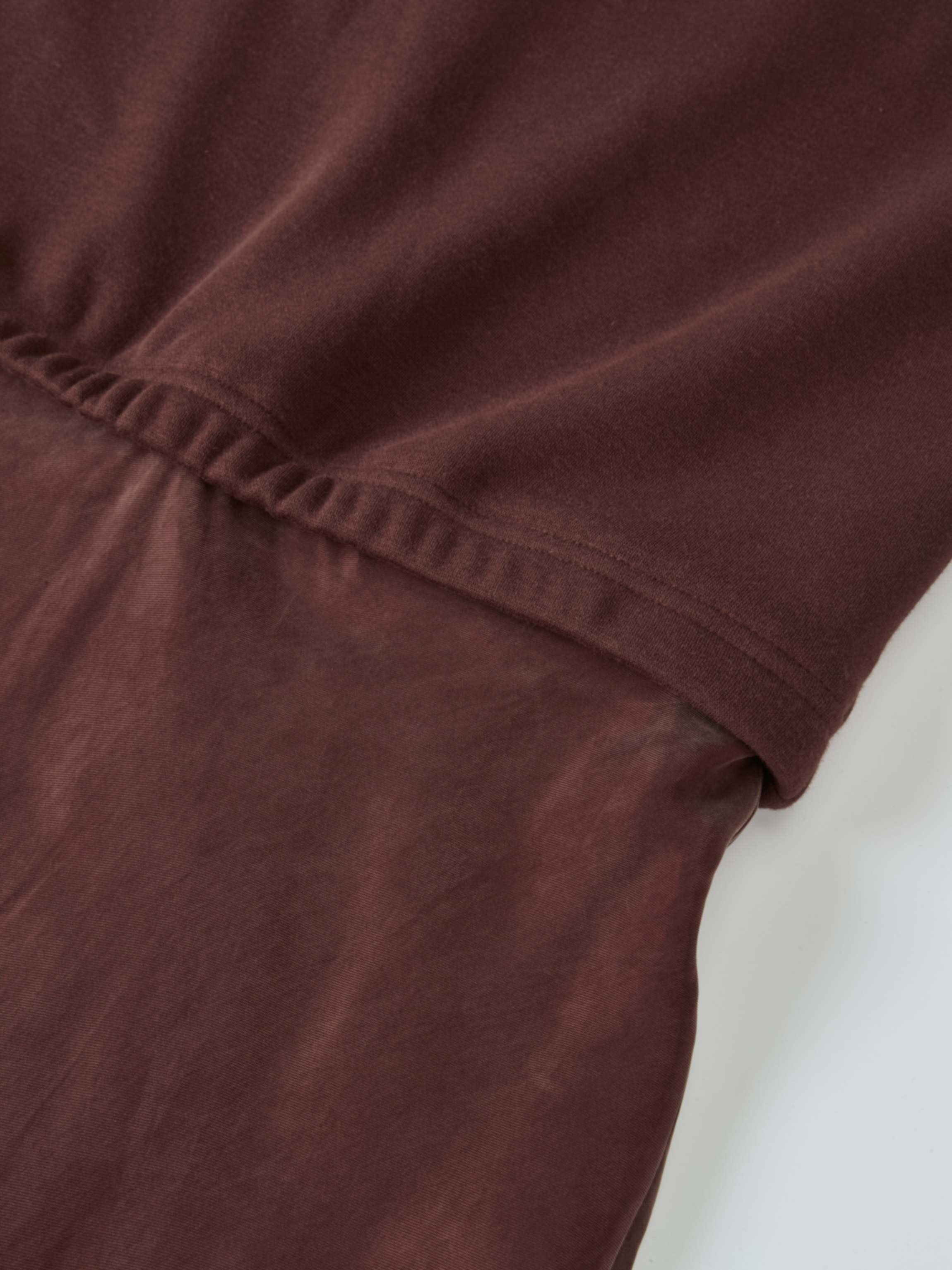 Cupro Bottom Sweatshirt Dress-Brown