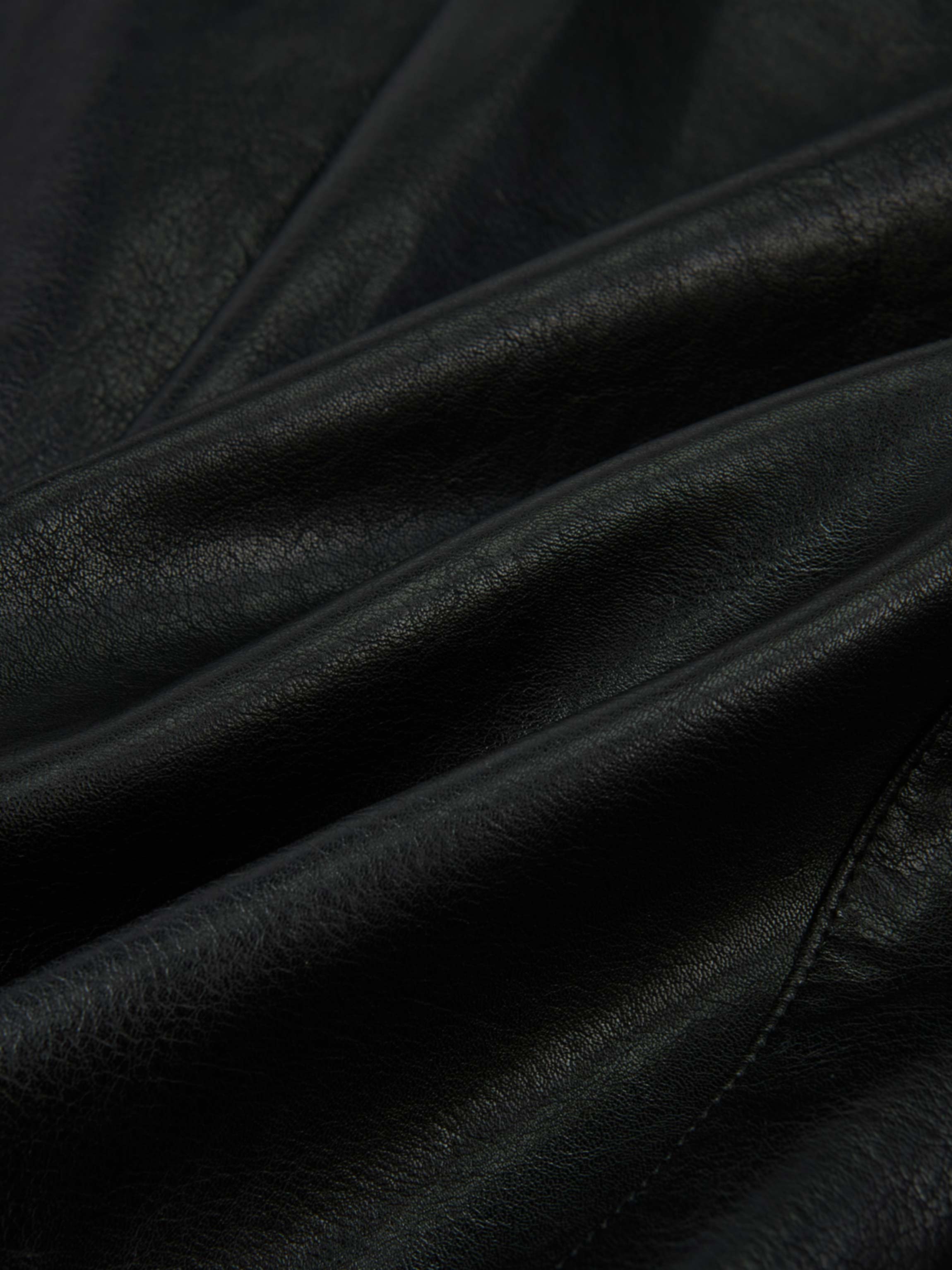 Smoked Faux Leather Skirt - Black