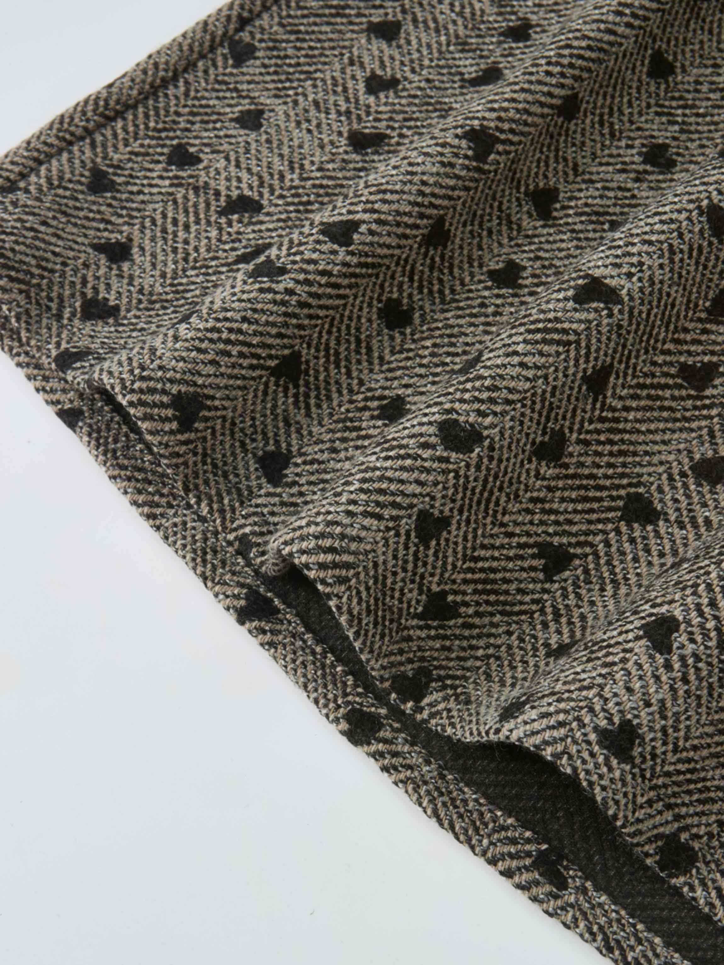Curved Yoke Gathered Skirt - Embroidered Hearts