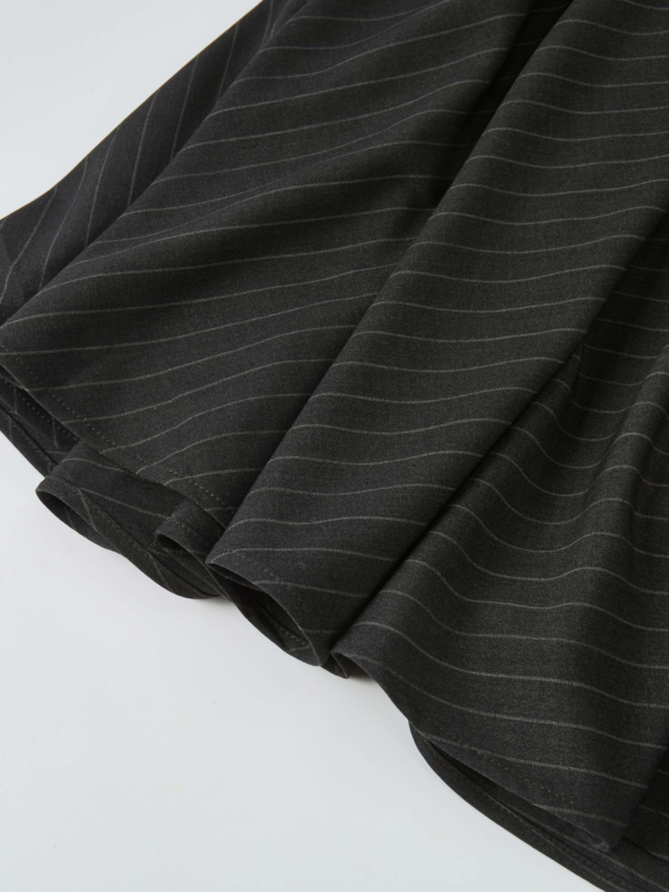 High Waisted Circle Skirt - Grey Pinstripe