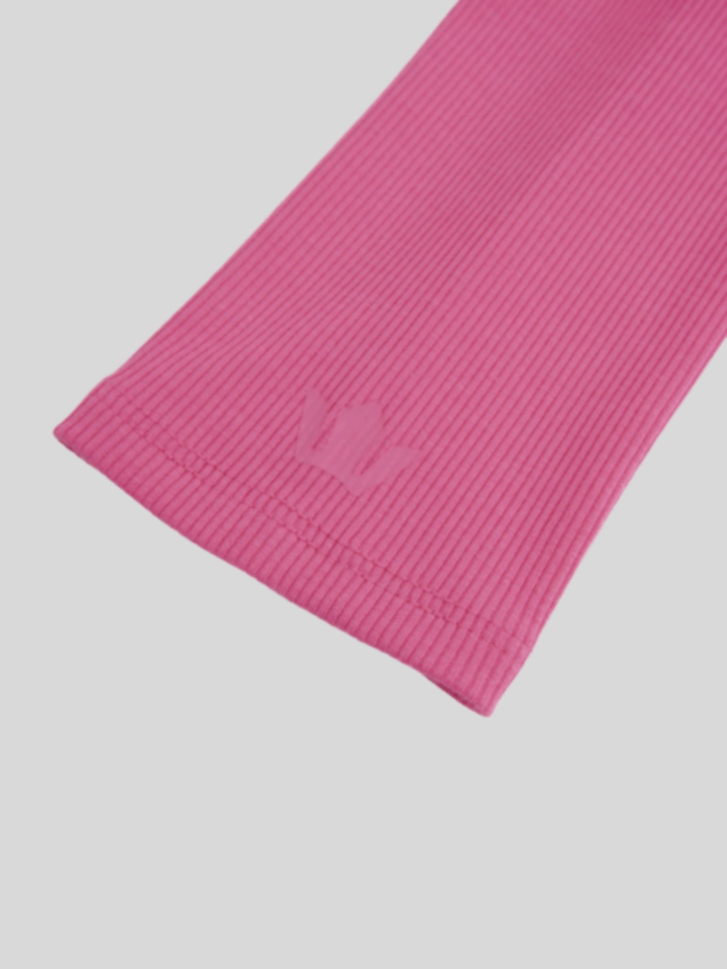 Ribbed Half Zip Hoodie Tee-Hot Pink