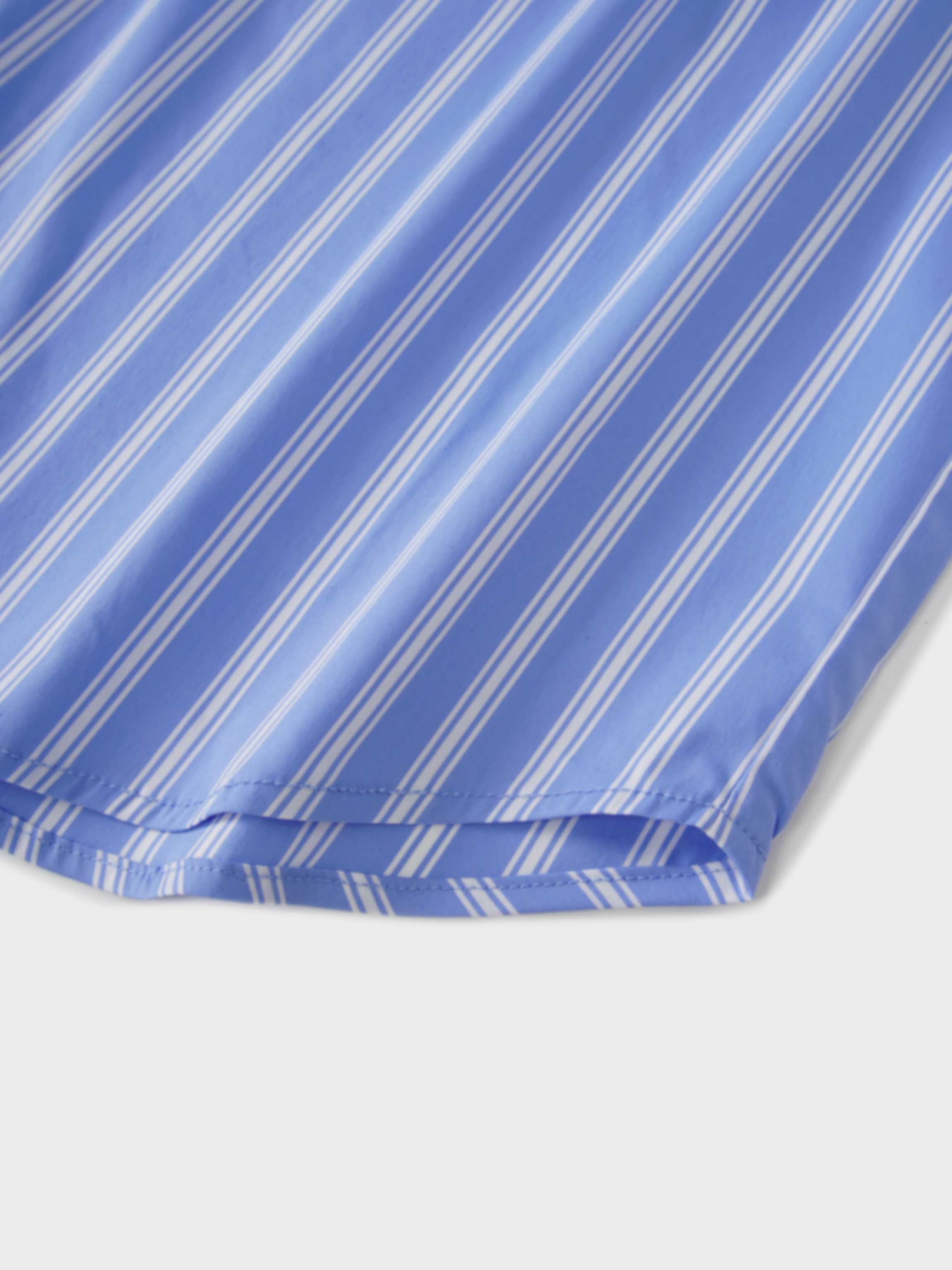 Oversized Shirtdress-Light Blue/White