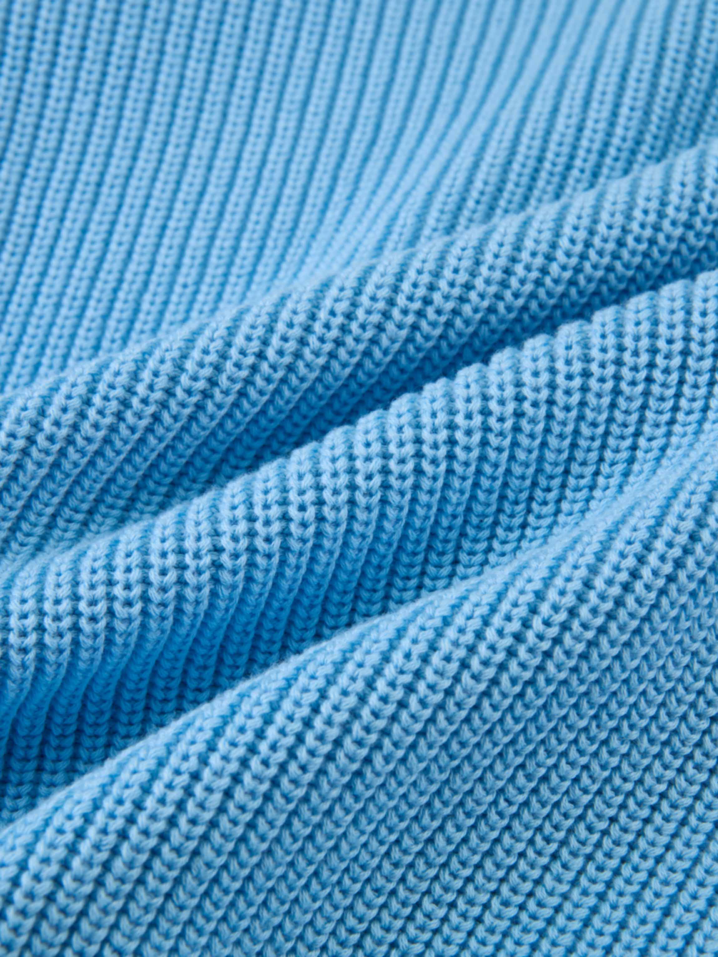 V Neck Varsity Sweater - Light Blue/Yellow