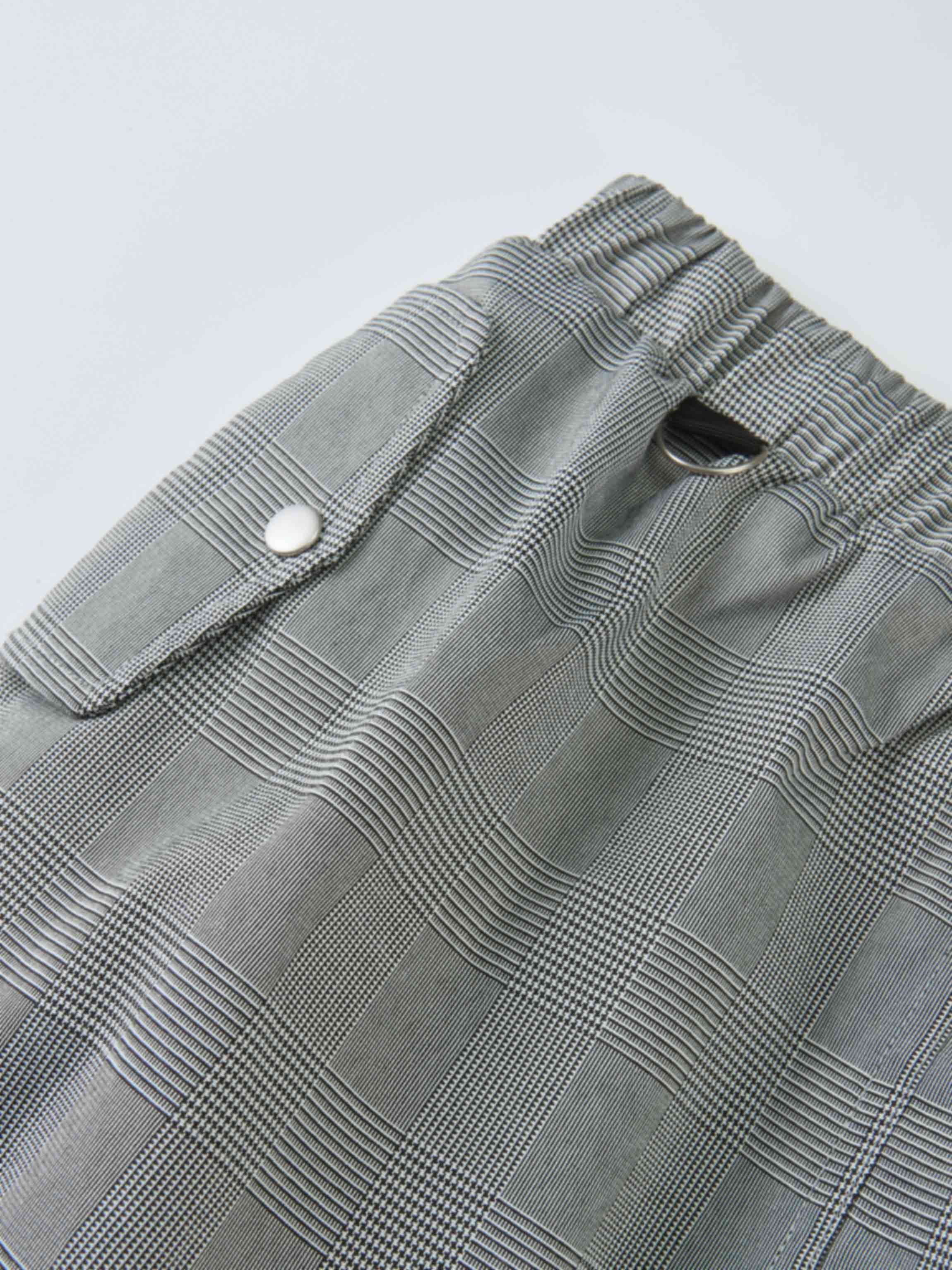 Maxi Cargo Skirt - Black/White Plaid
