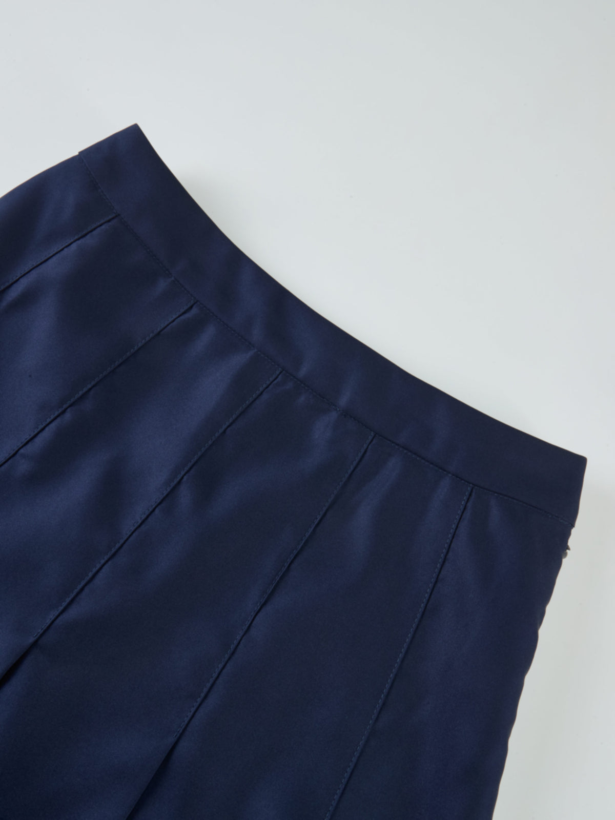 Lux Satin Pleated Skirt 35"- Navy