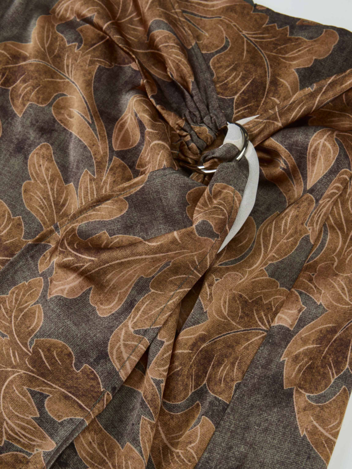 Front Buckle Skirt - Gold Floral