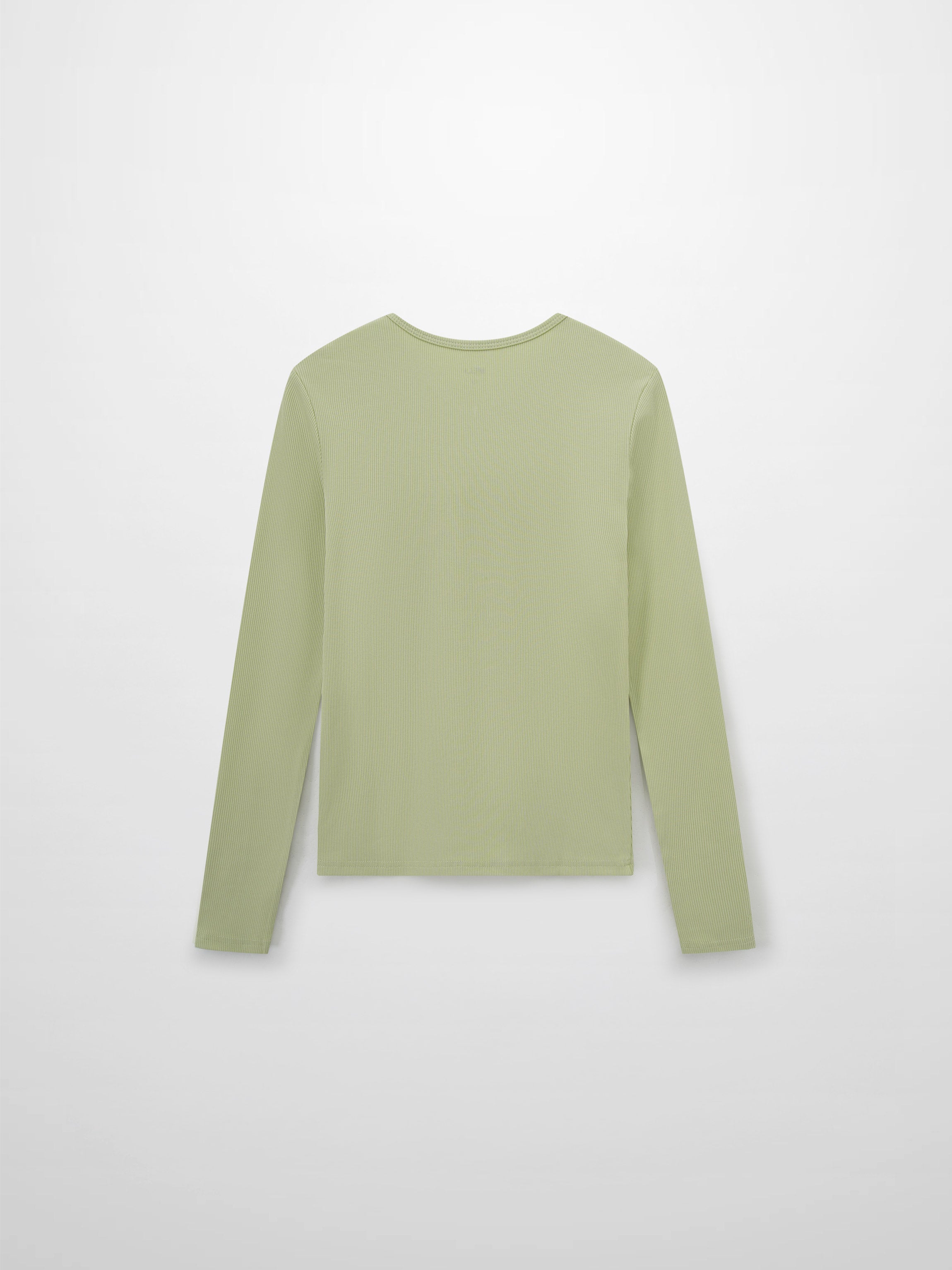 Soft Ribbed High V Tee-Muted Lime