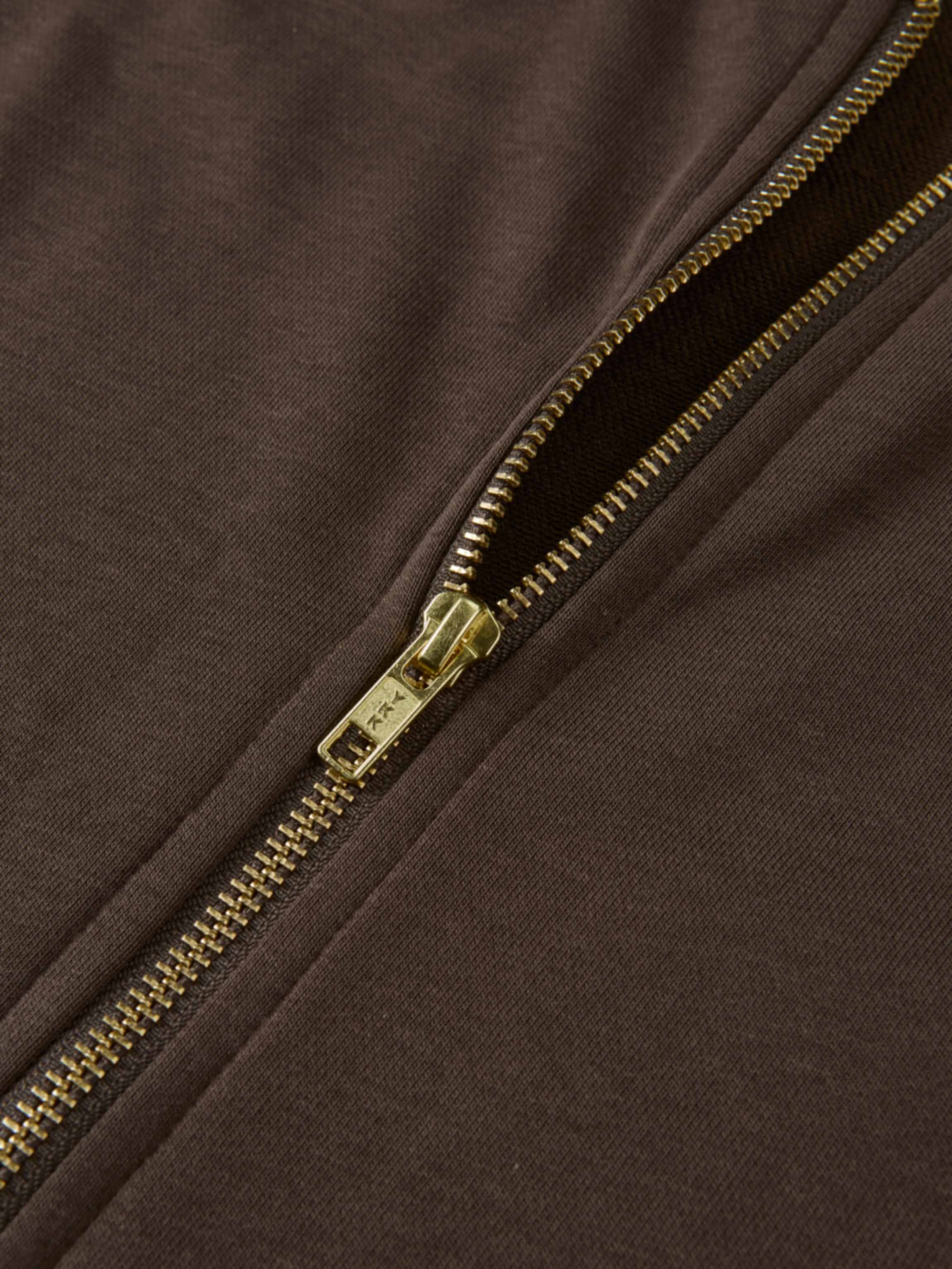 Lightweight Zip Up Hoodie - Brown