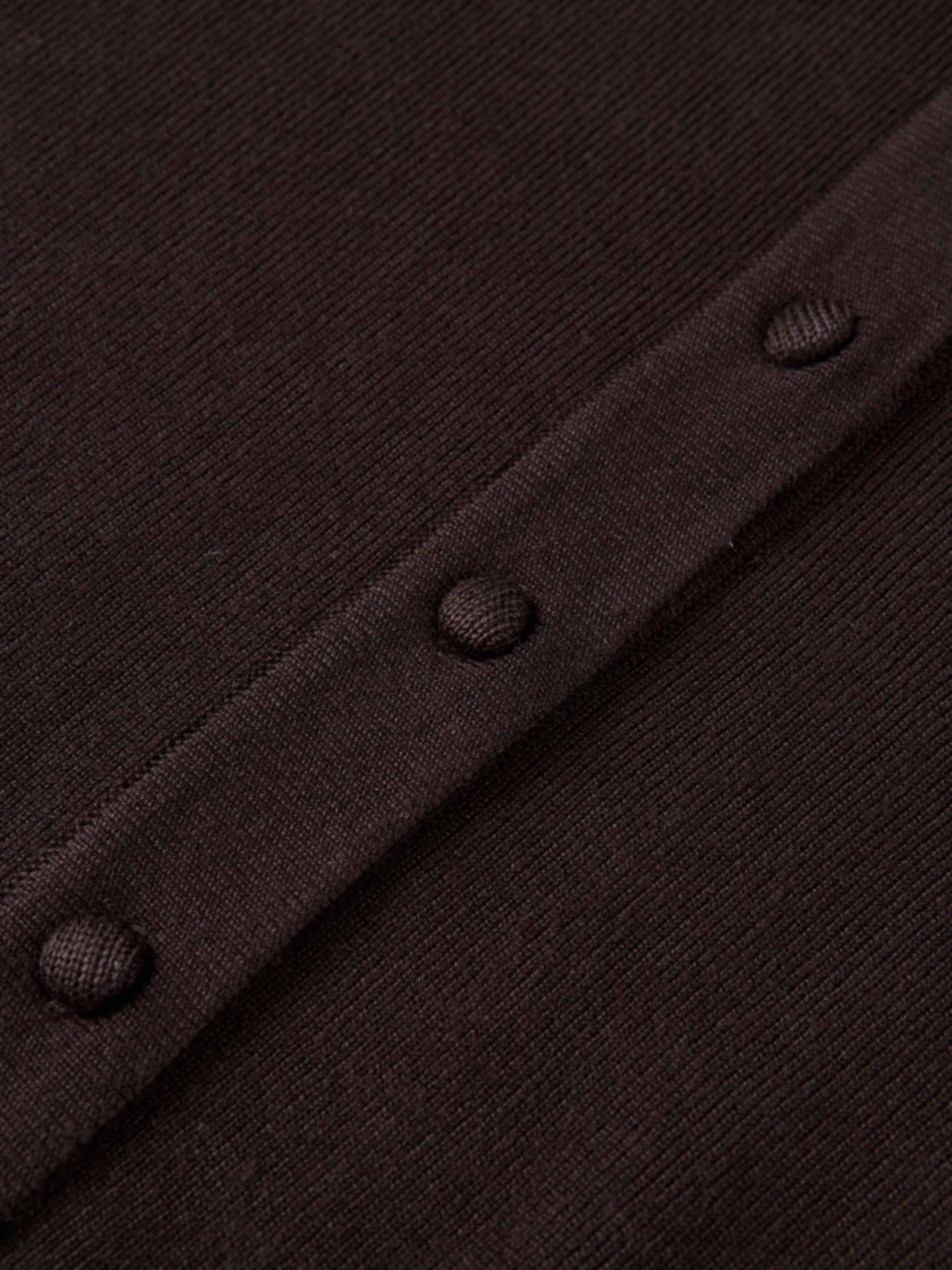 Basic Crew Knit Cardigan 17" - Brown