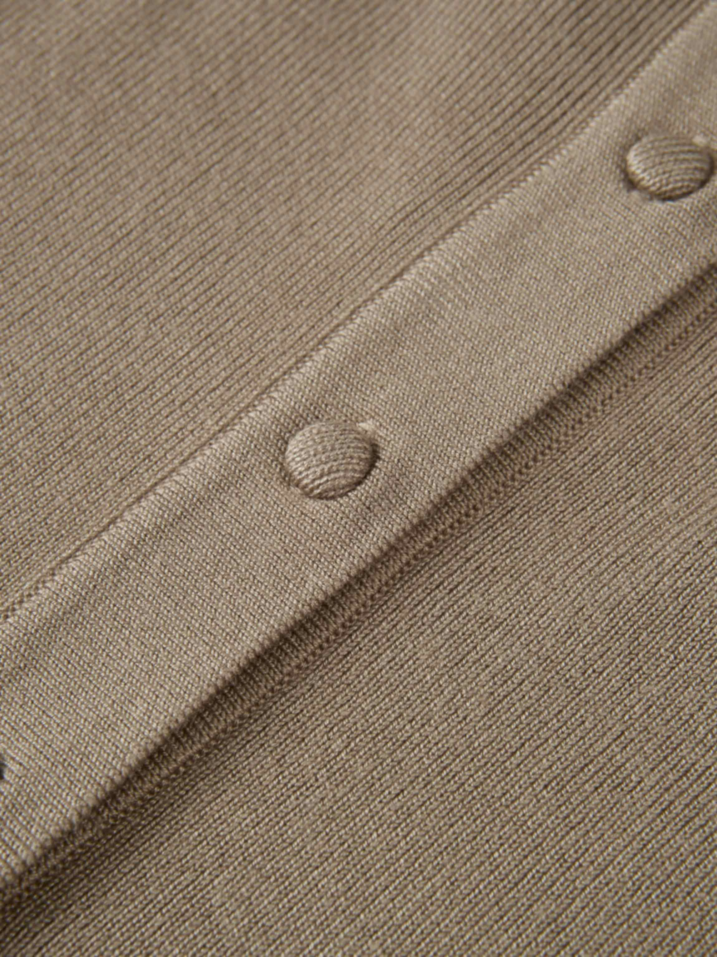 Basic Crew Knit Cardigan 17" - Warm Taupe