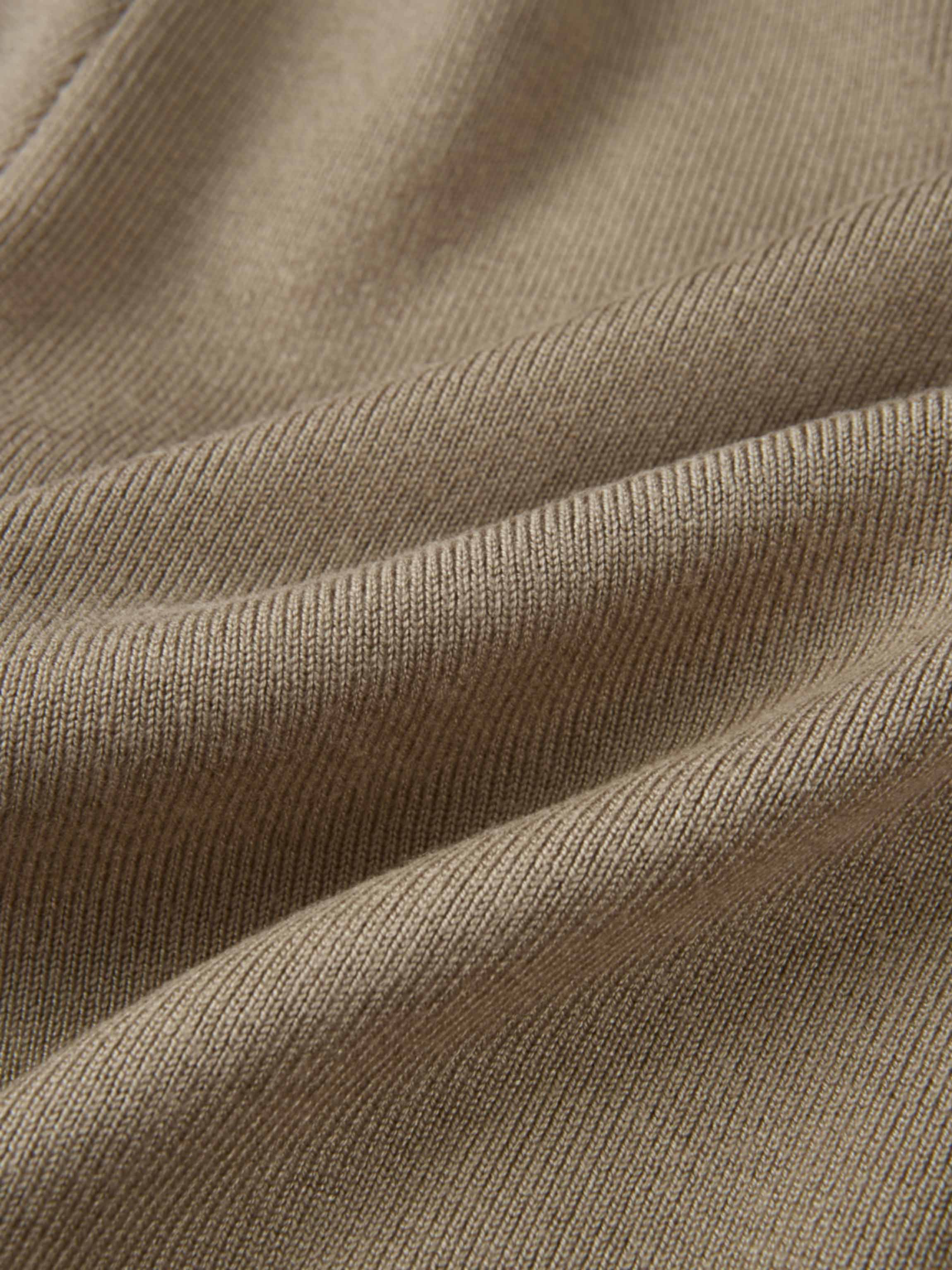 Basic Crew Knit Cardigan 17" - Warm Taupe