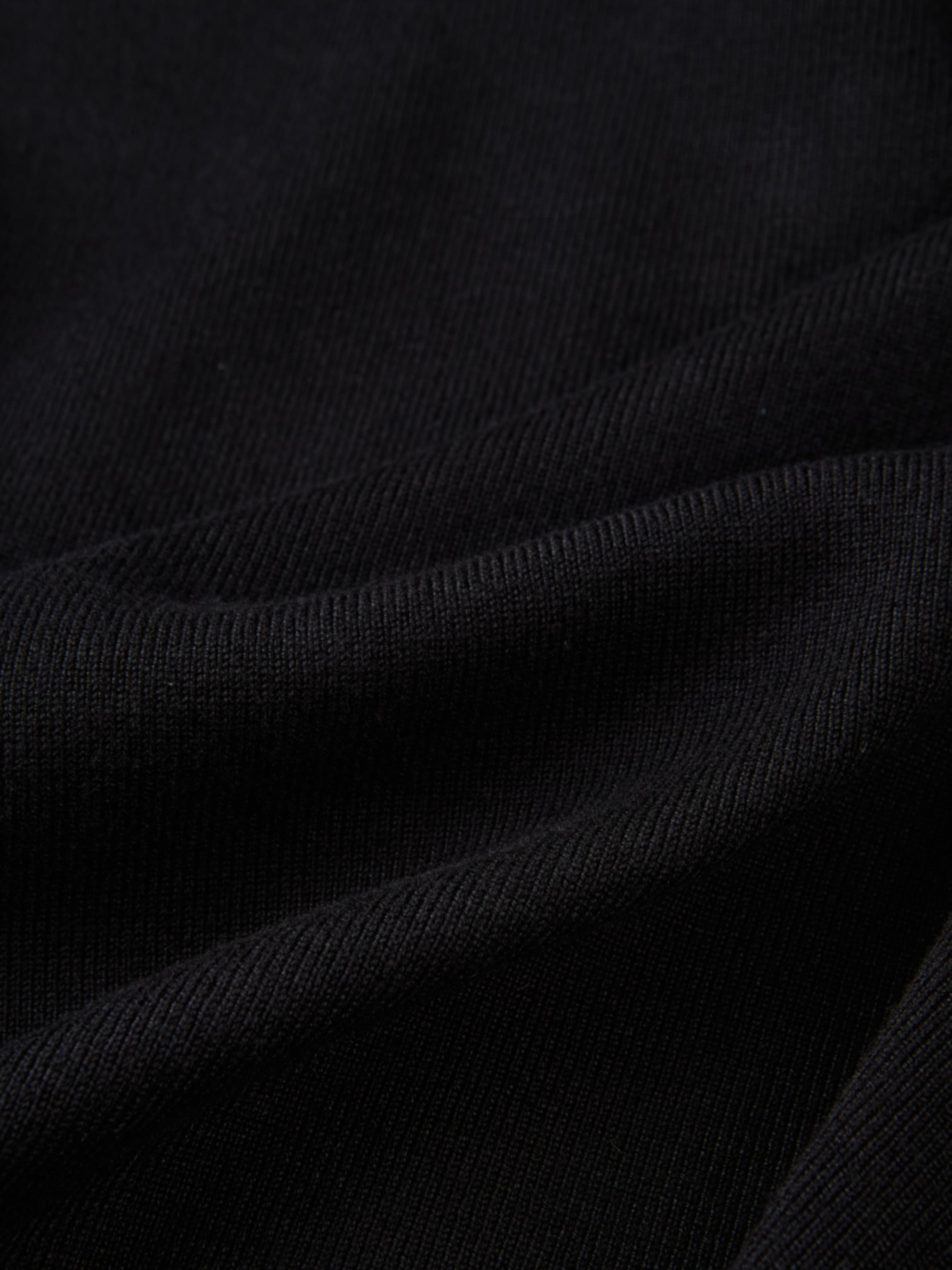 Basic Crew Knit Cardigan 17" - Black
