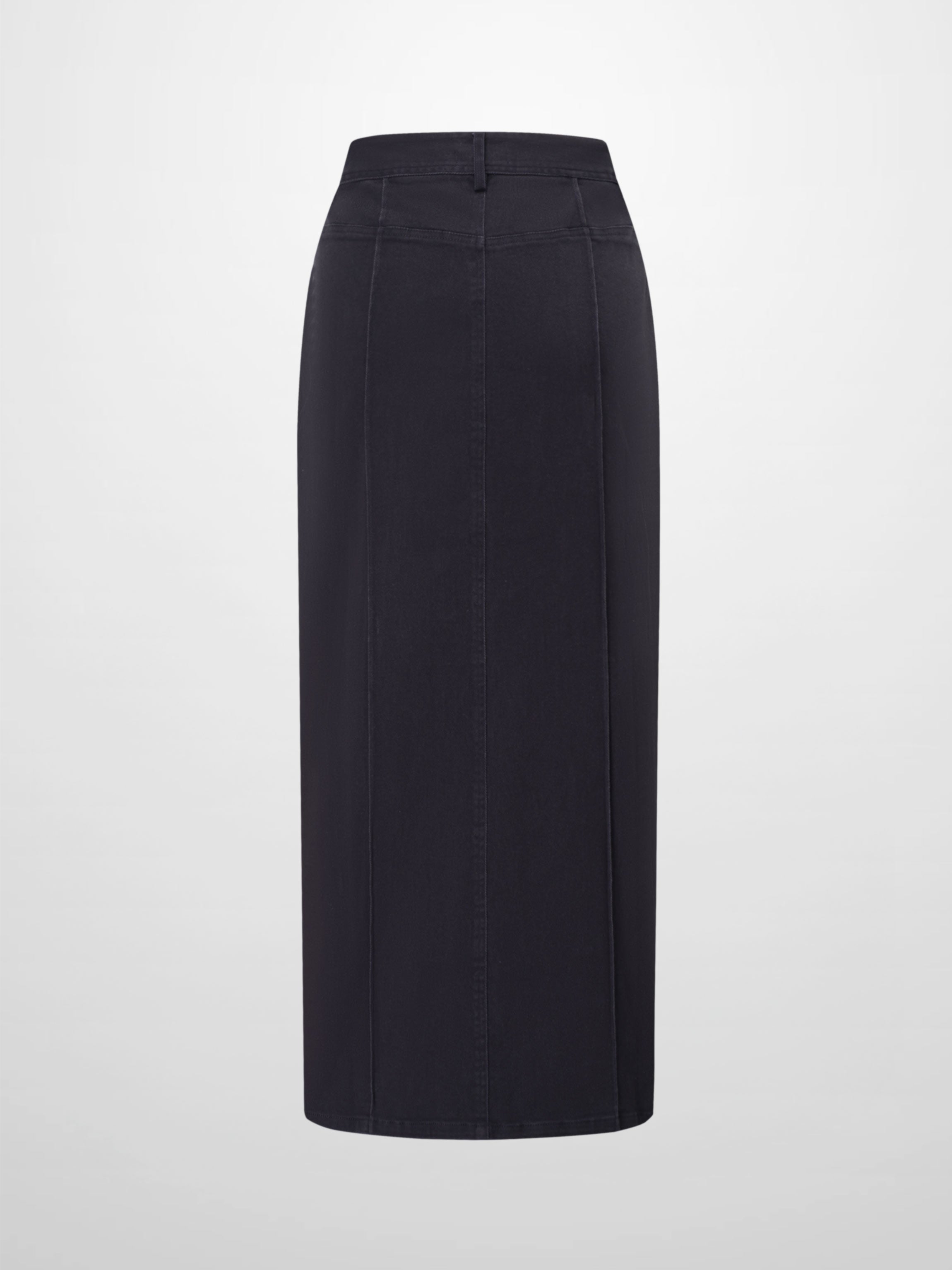 Side Seamed Twill Skirt-Navy