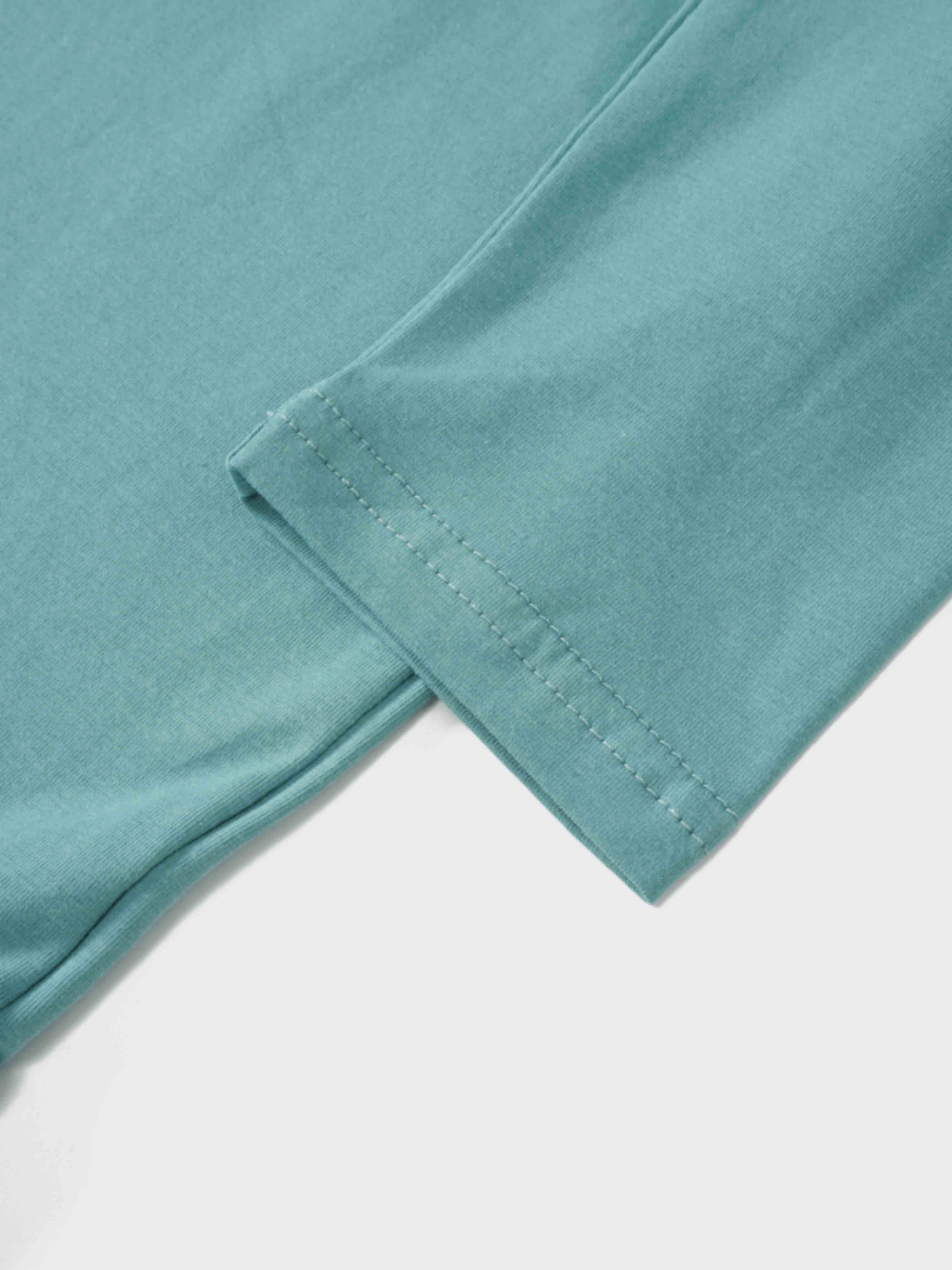 Oversized Rounded Hem T-Shirt-Teal