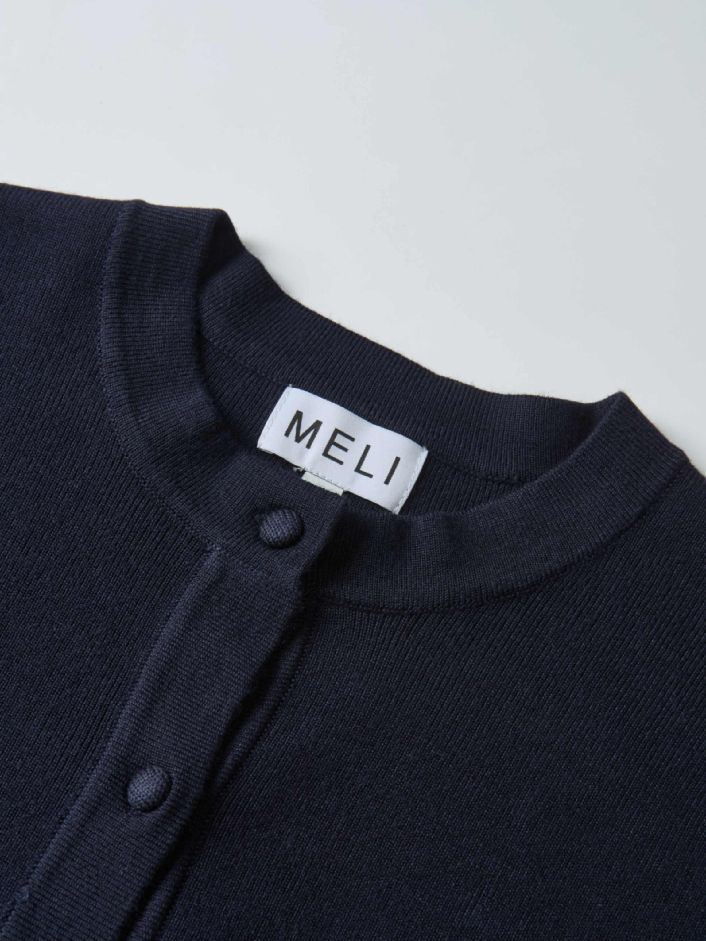 Basic Crew Knit Cardigan 20"- Navy