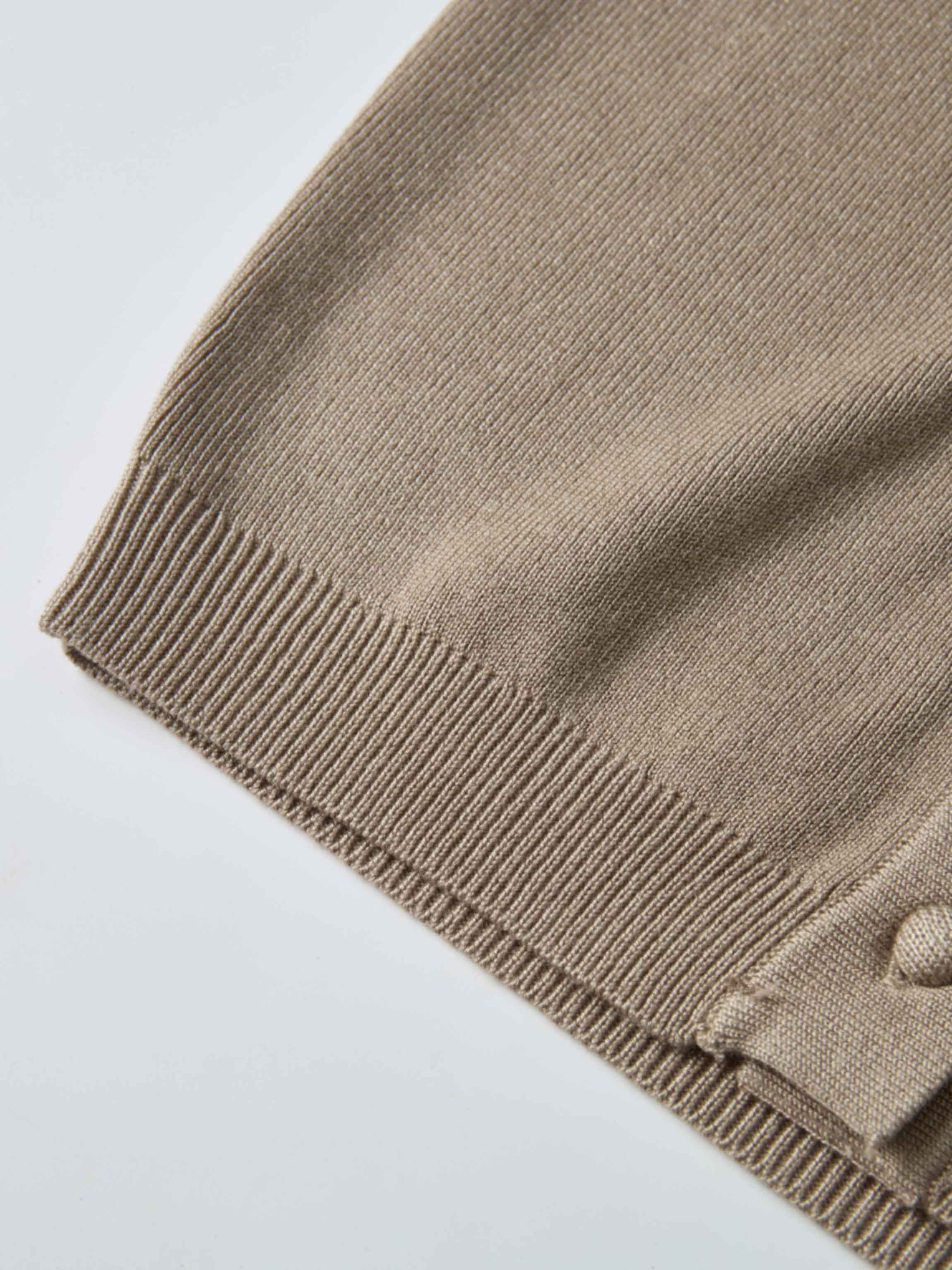 Basic Crew Knit Cardigan 20" - Warm Taupe