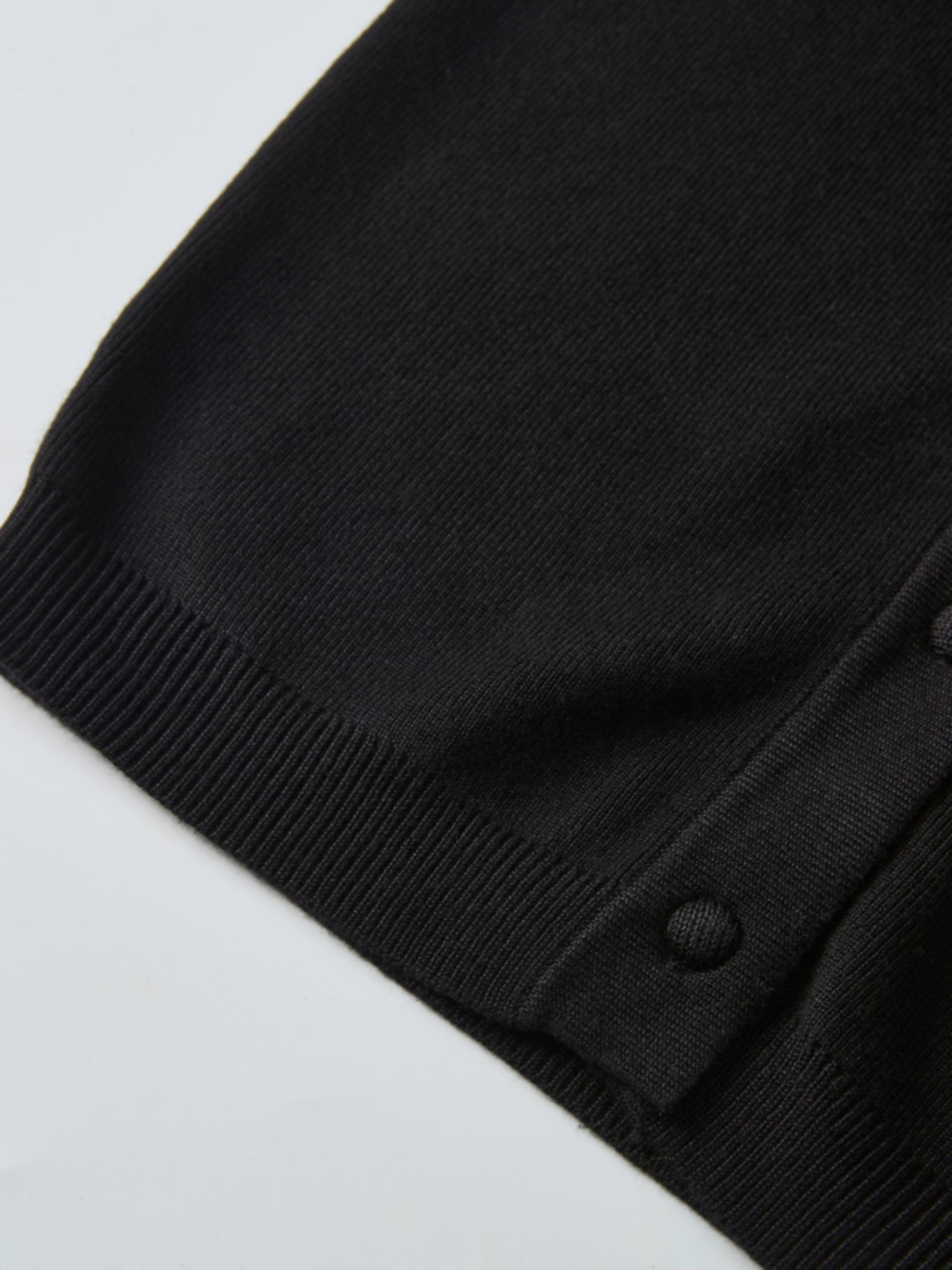 Basic Crew Knit Cardigan 20" - Black