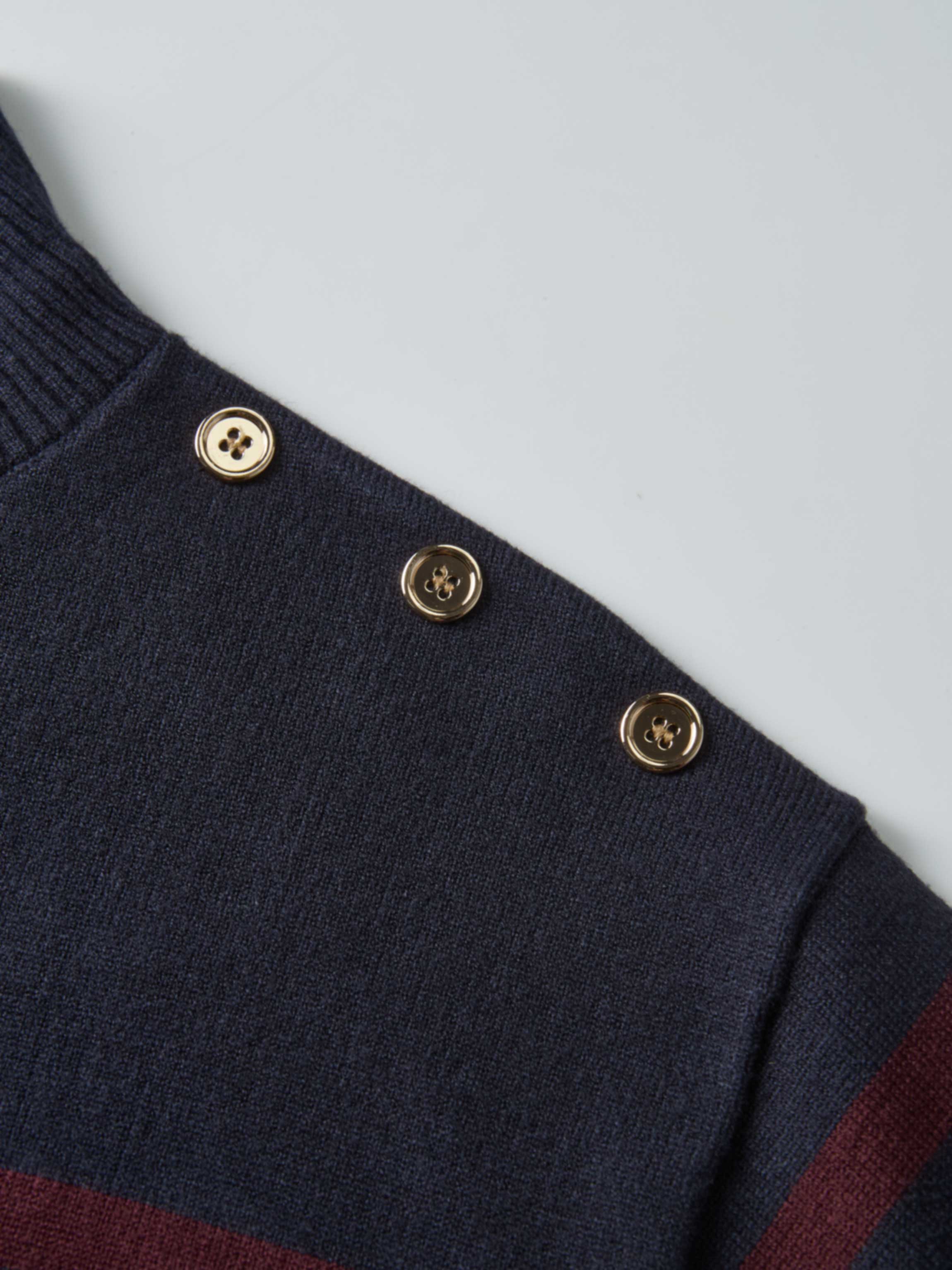 Nautical Stripe Sweater - Navy/Burgundy