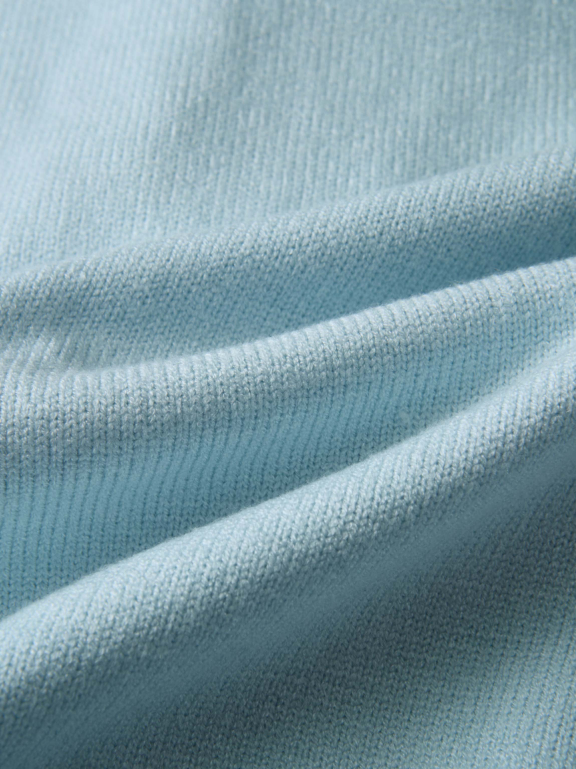 Scalloped Crochet Collar Cardigan - Light Blue