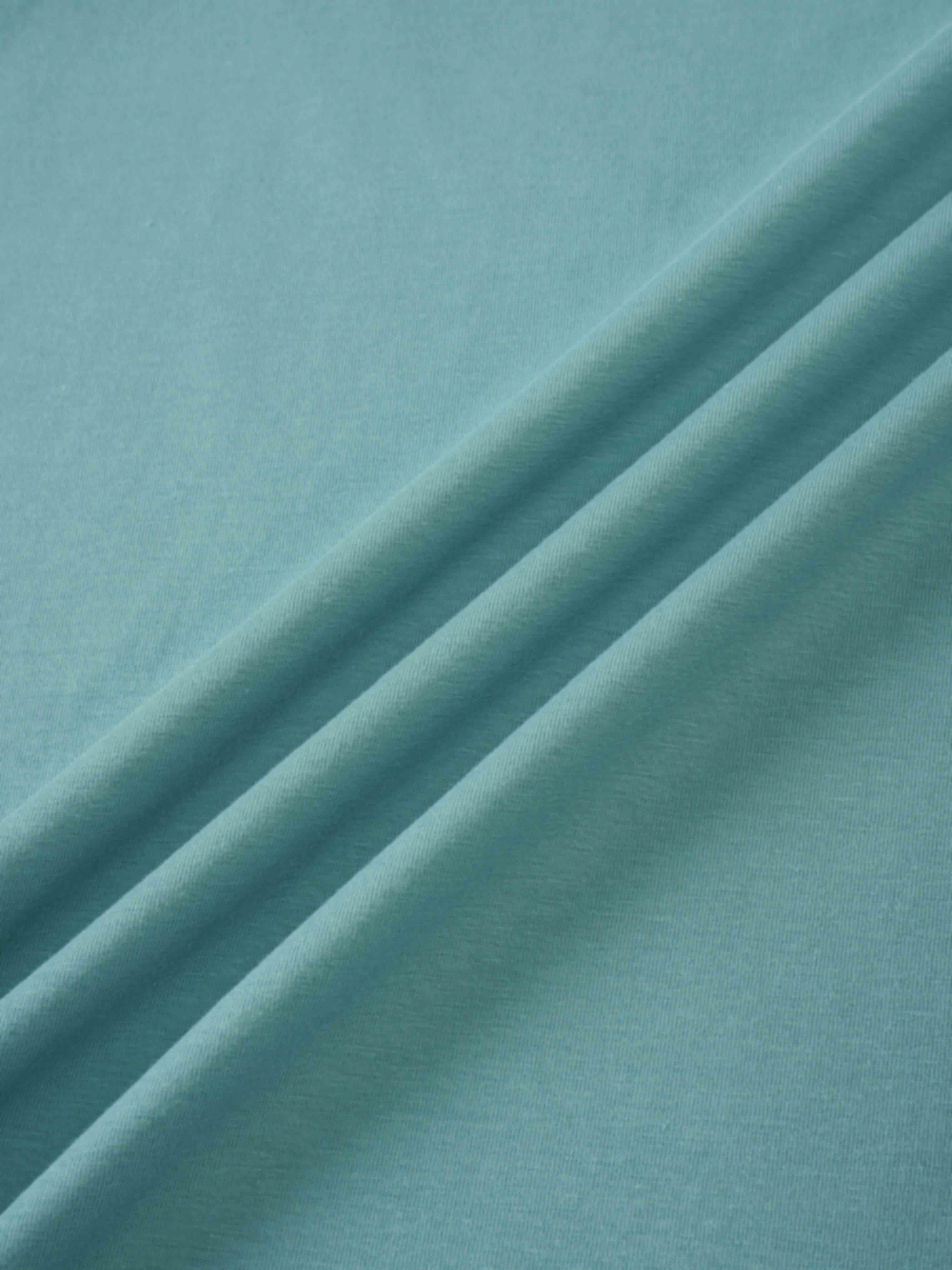 Oversized Rounded Hem T-Shirt-Teal