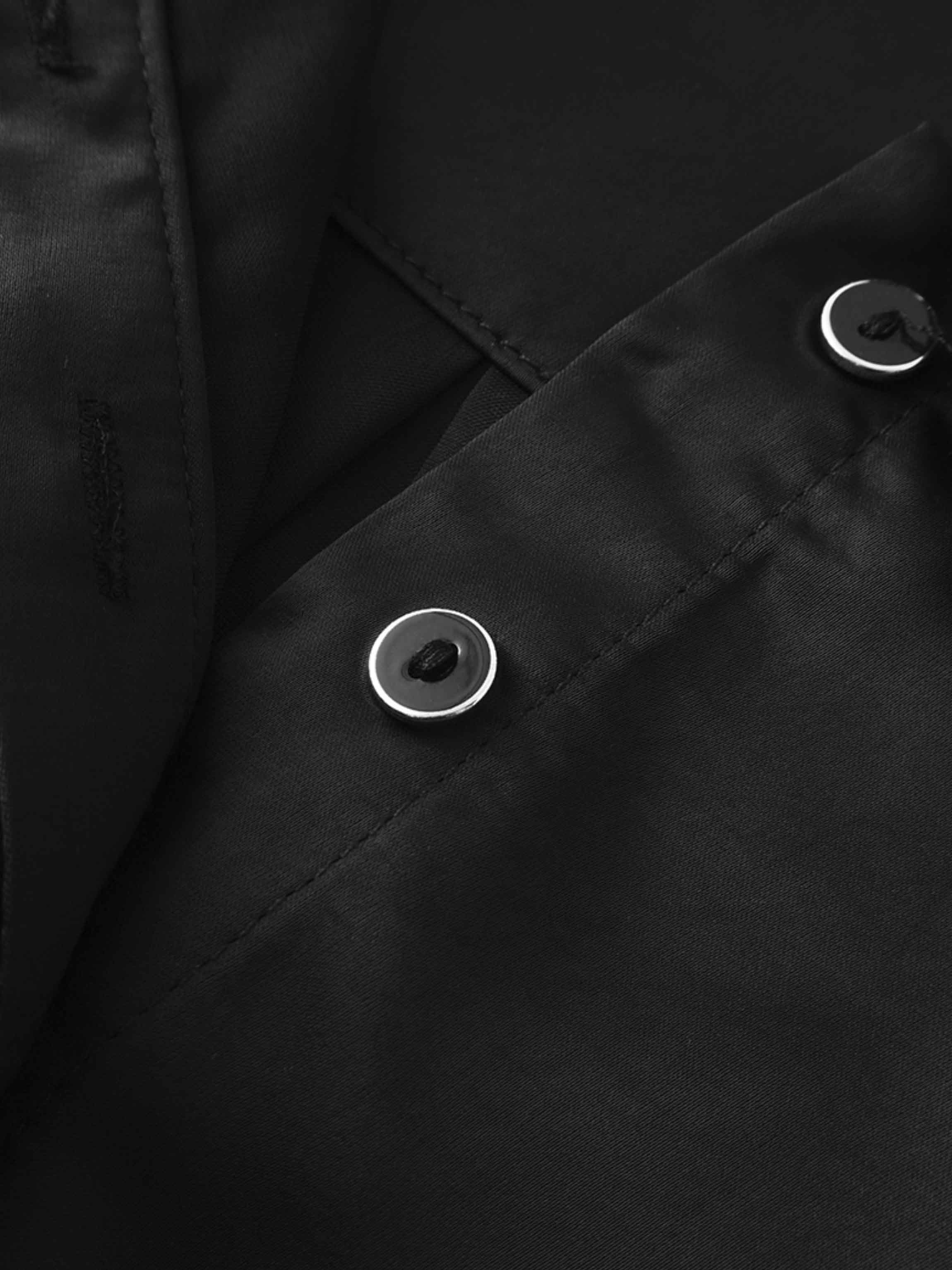 High/Low Faux Satin Crossover Top-Black