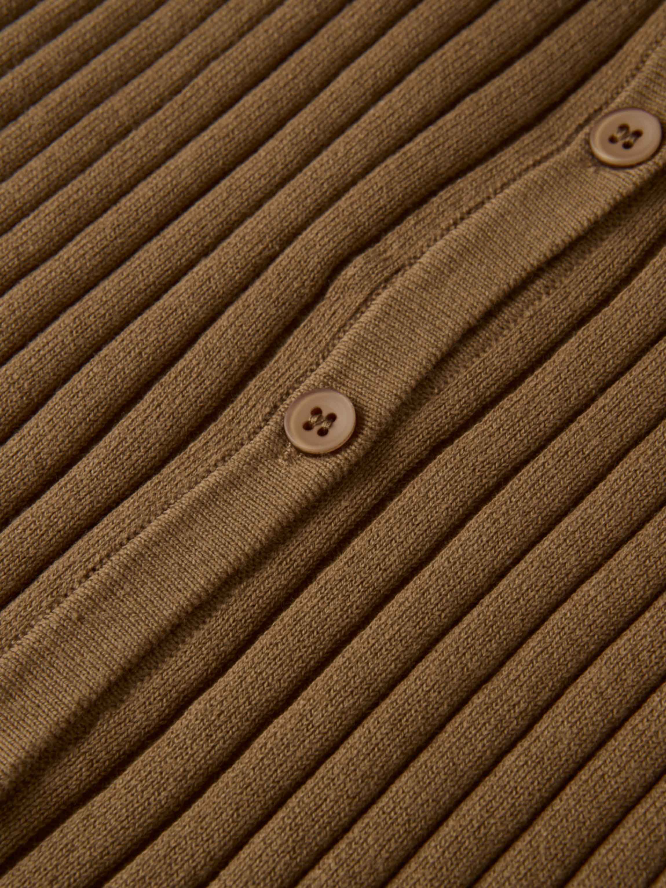 Lightweight Ribbed Cardigan 20" - Camel