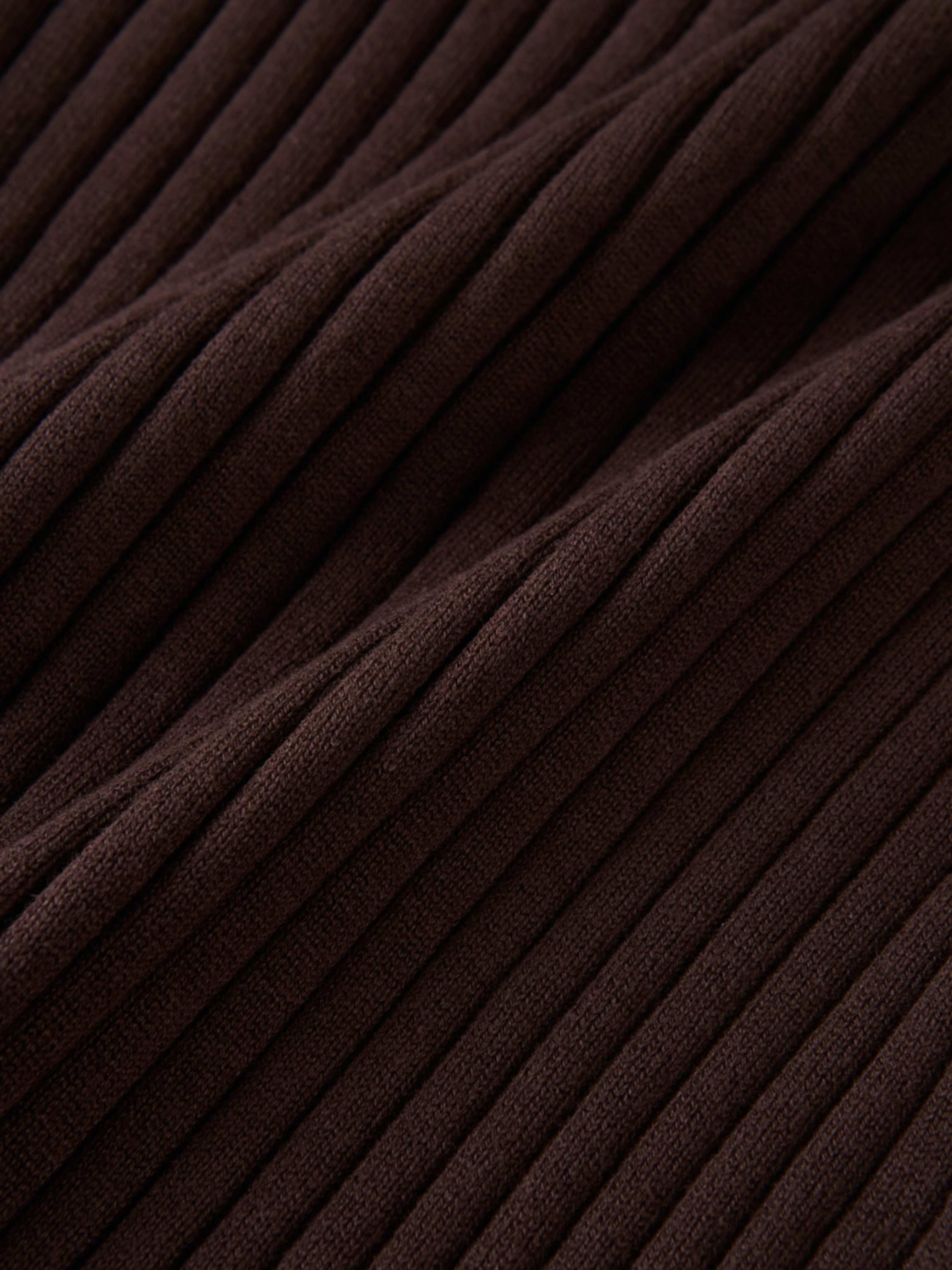 Lightweight Ribbed Cardigan 20" - Brown