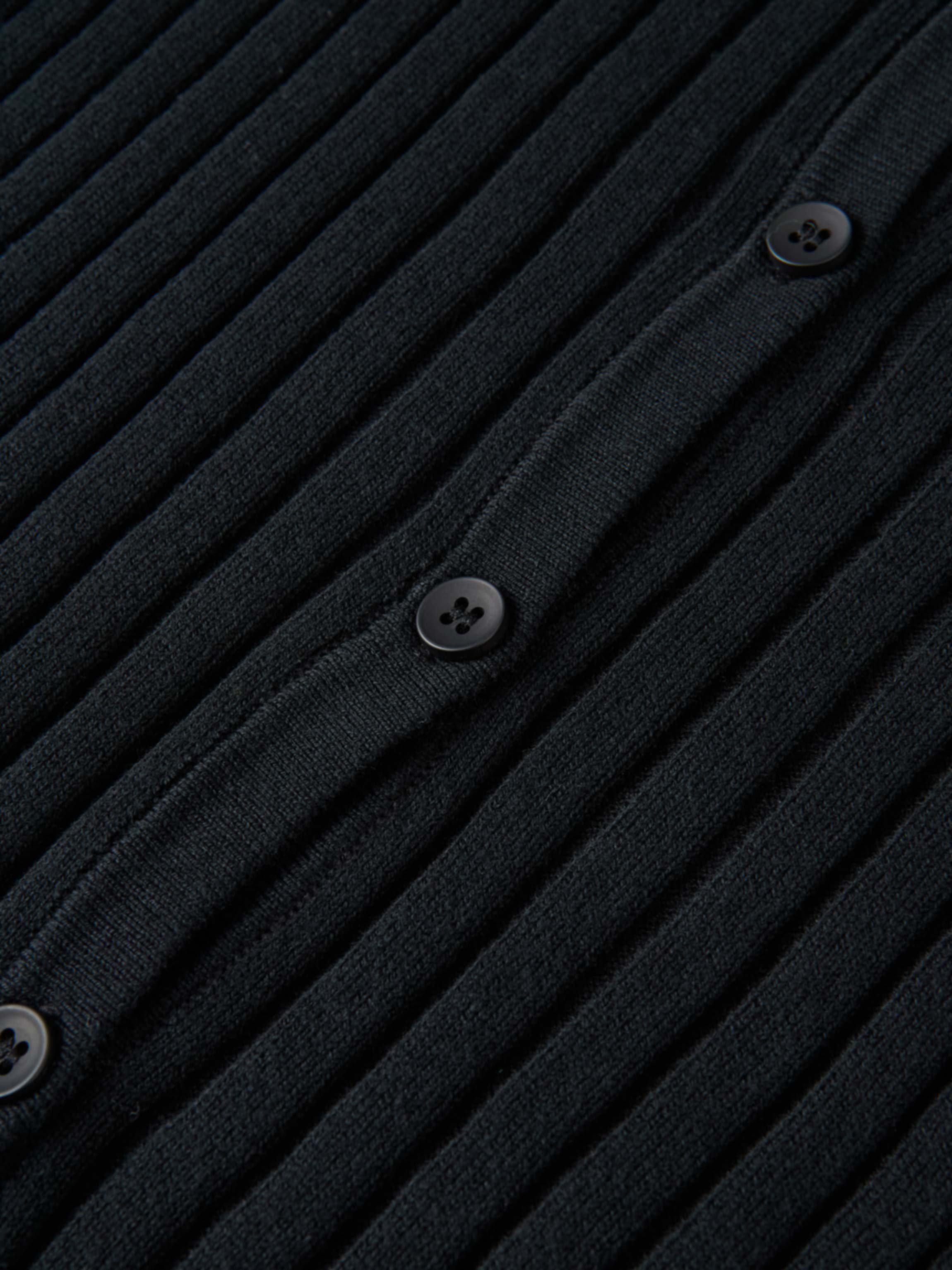 Lightweight Ribbed Cardigan 20" - Black