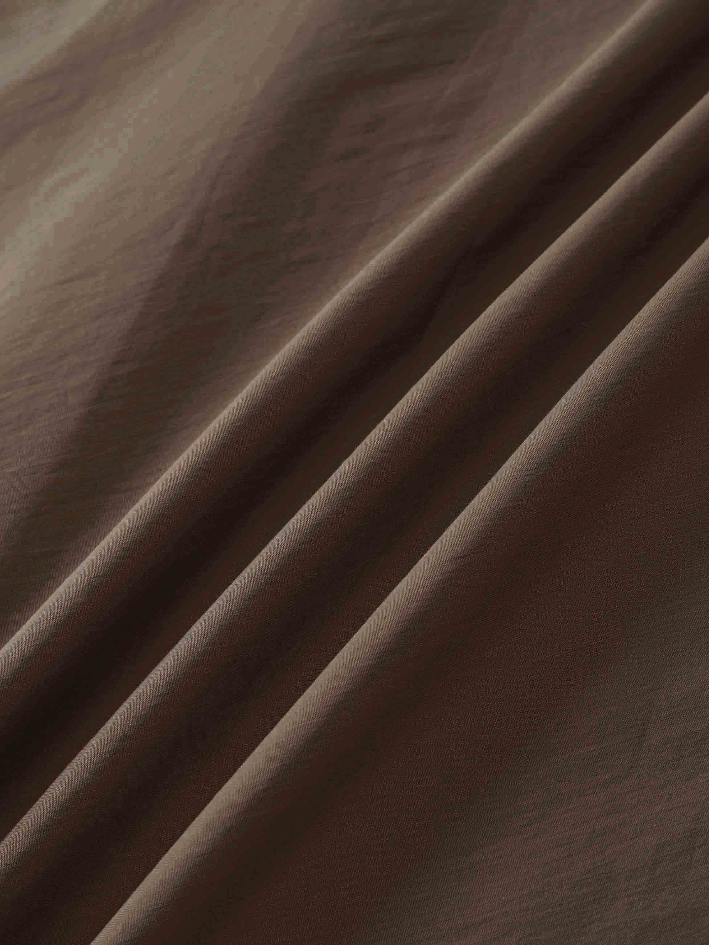 Elastic Back Maxi Cotton Blend Skirt-Mocha Mousse