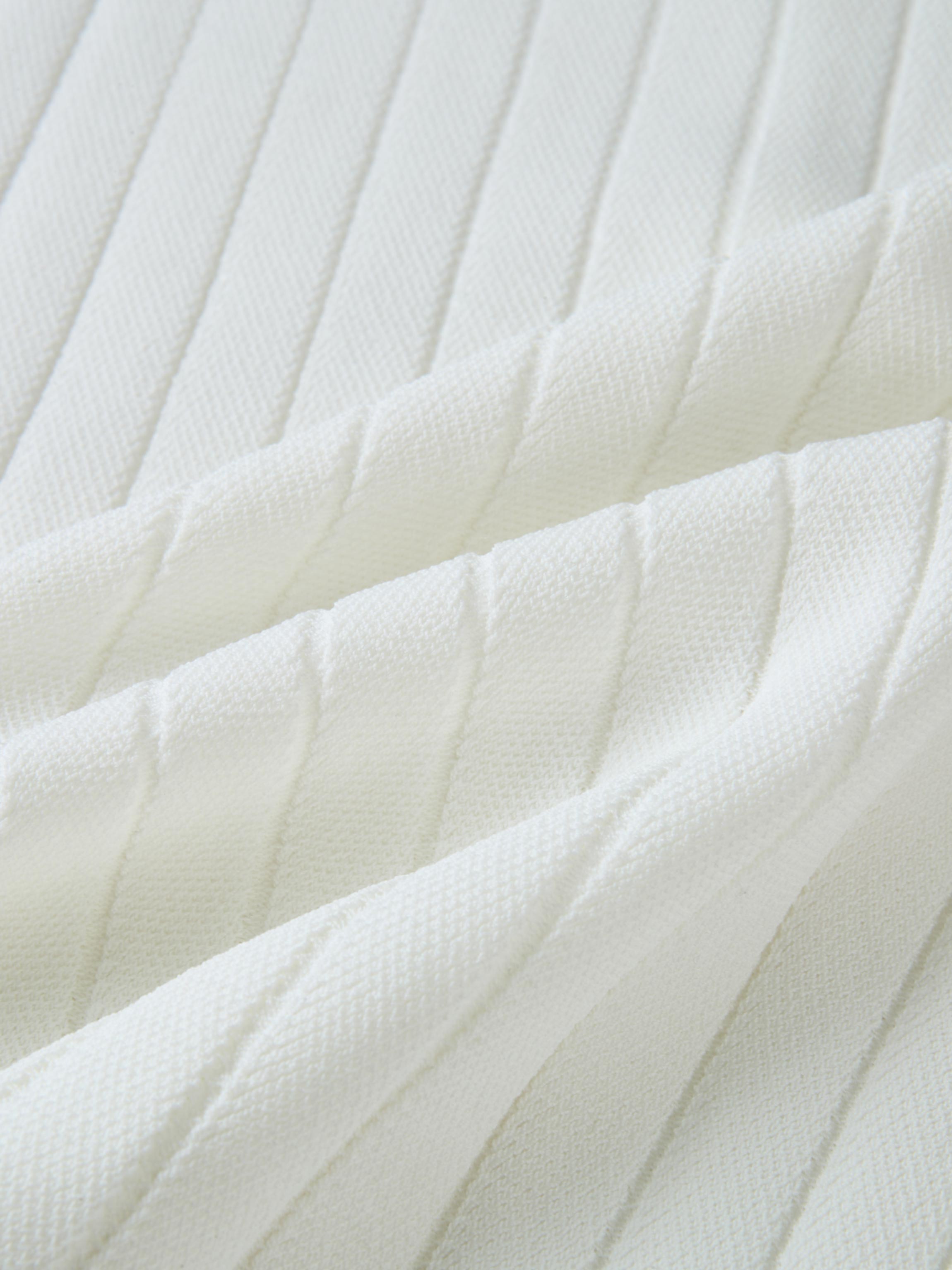 Silk Knit Ribbed Cardigan 20"- Cream