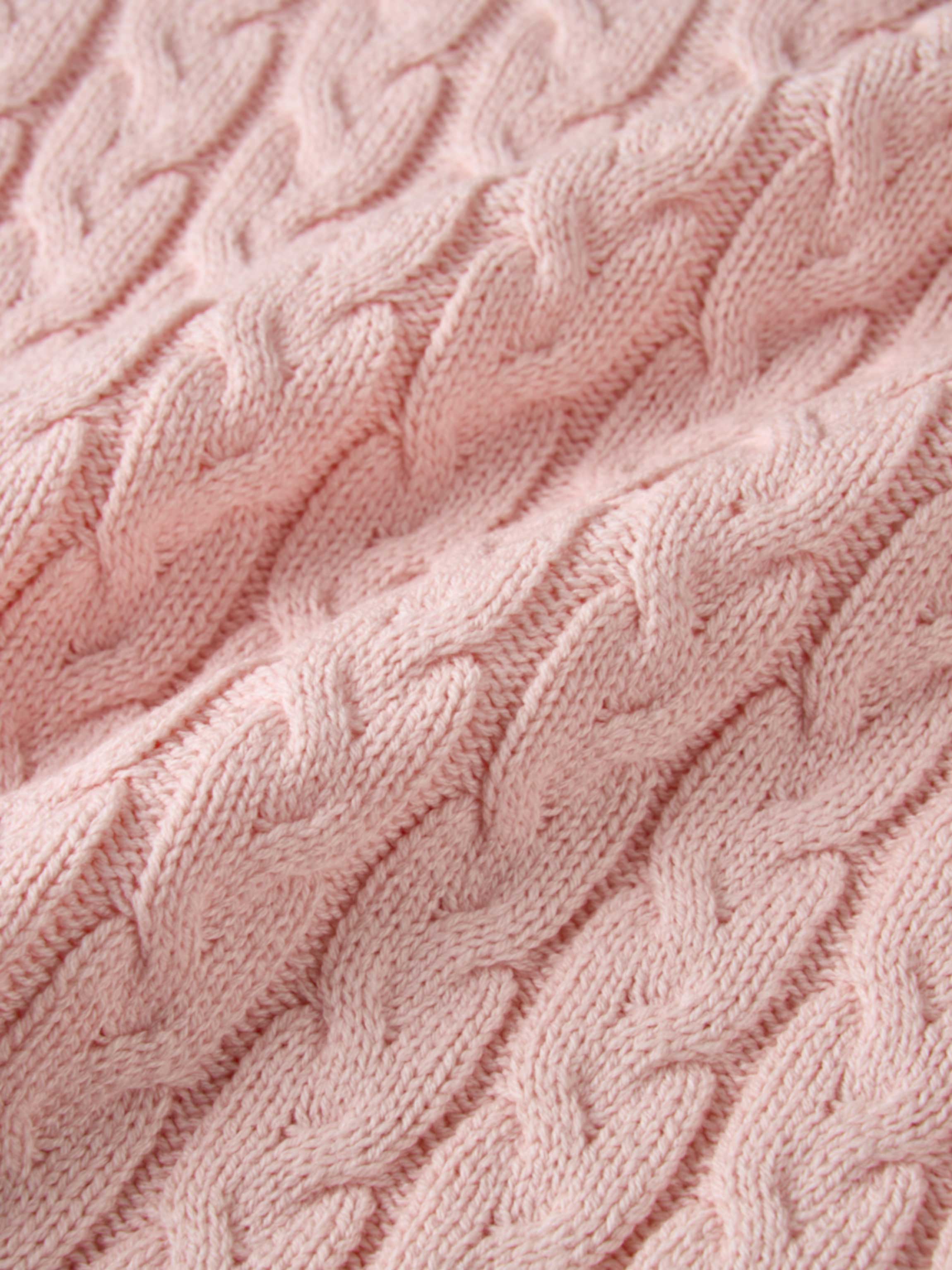 Braided Heart Cable Sweater - Pink