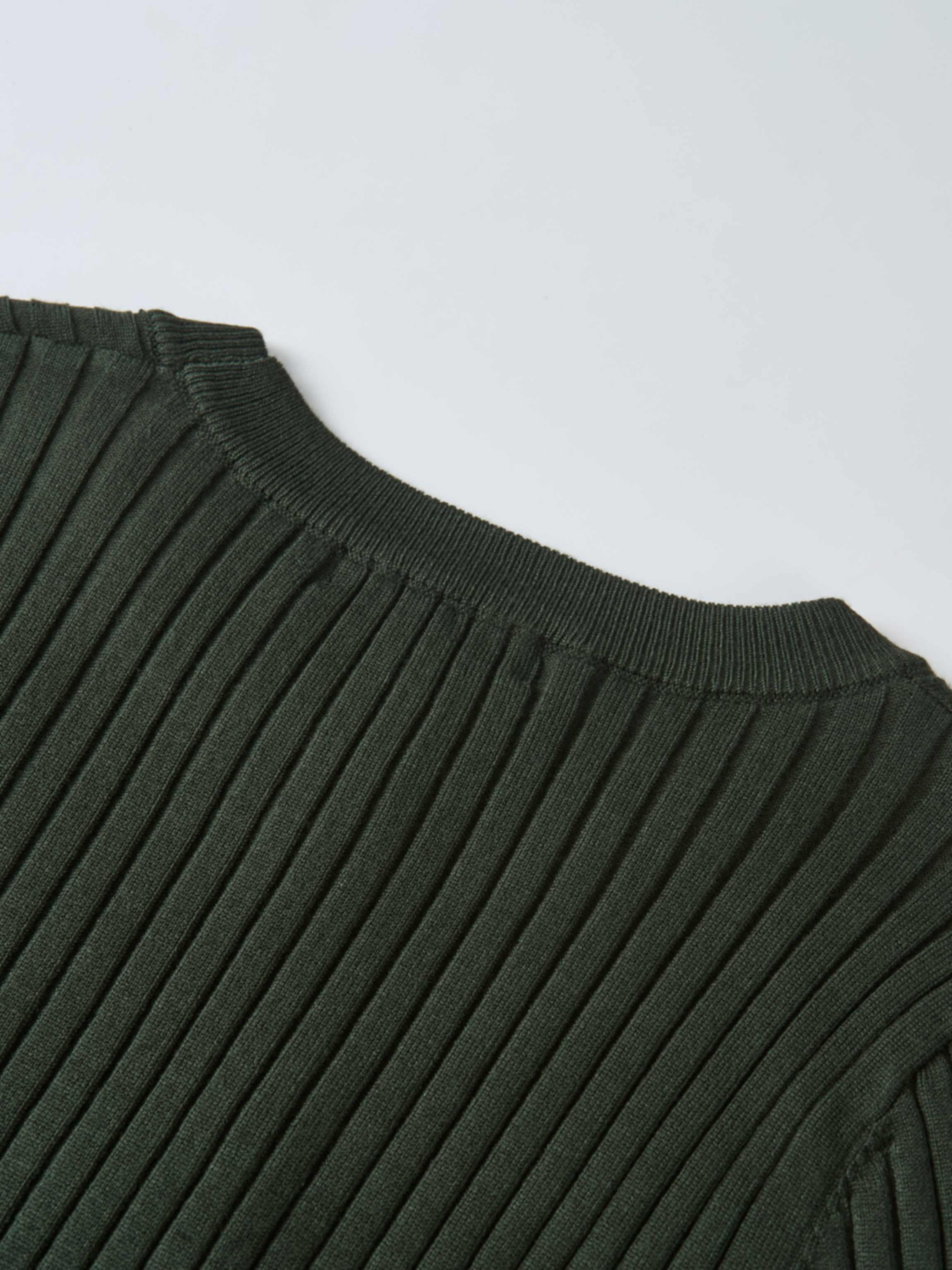 Soft Thin Ribbed Banded Sweater - Green