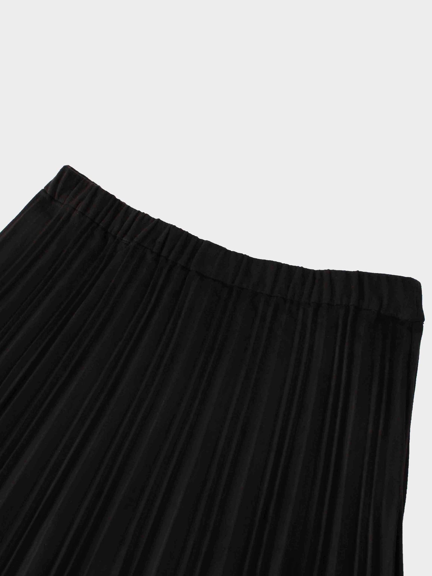 Falda de ante plisada 25"-Negro