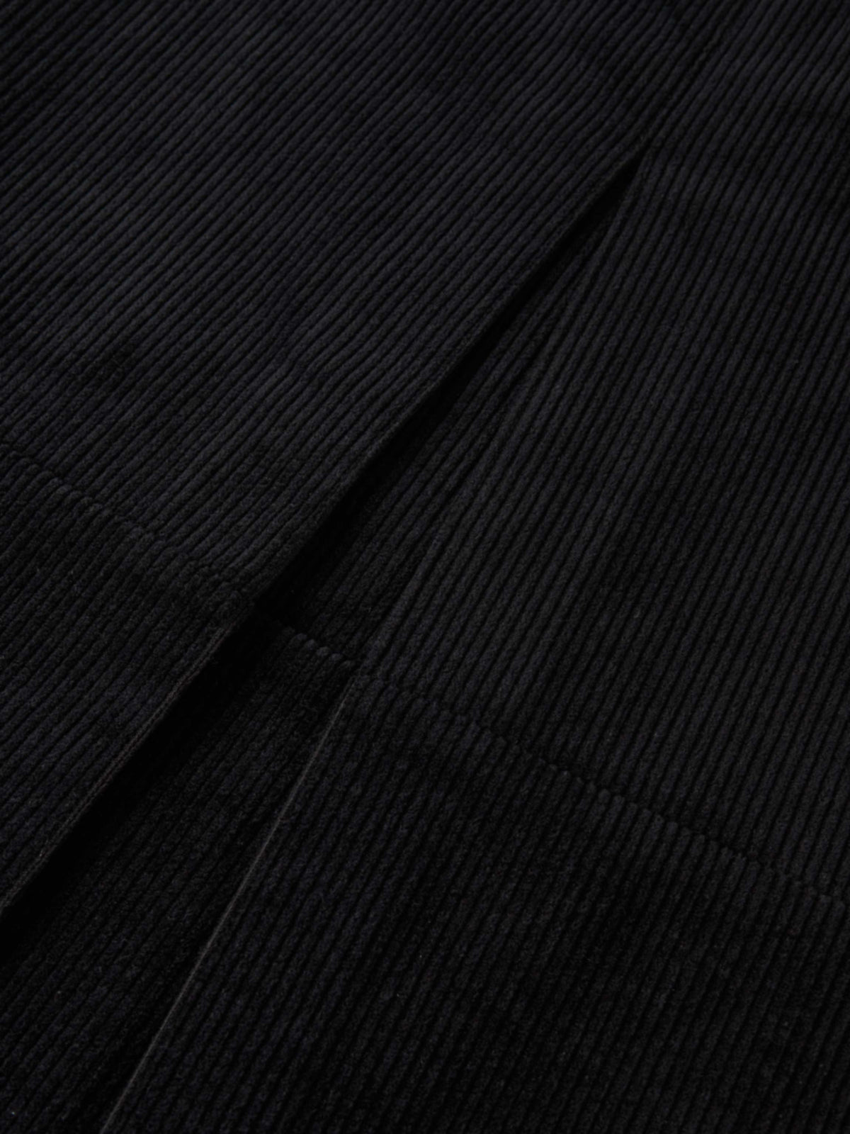 Corduroy Front Pleat Skirt - Black