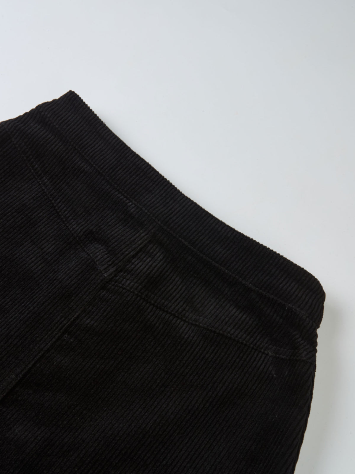 Corduroy Front Pleat Skirt - Black