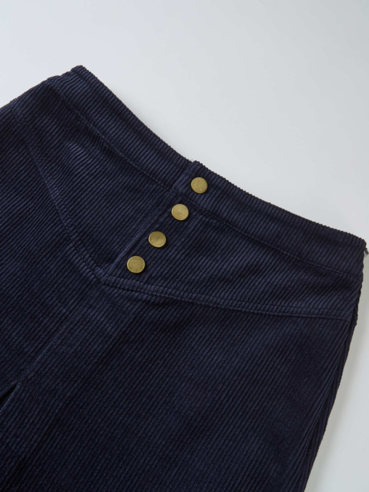 Corduroy Front Pleat Skirt - Navy