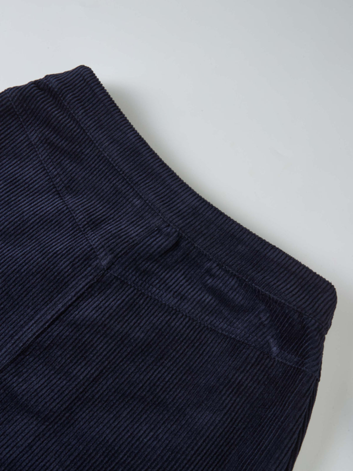 Corduroy Front Pleat Skirt - Navy