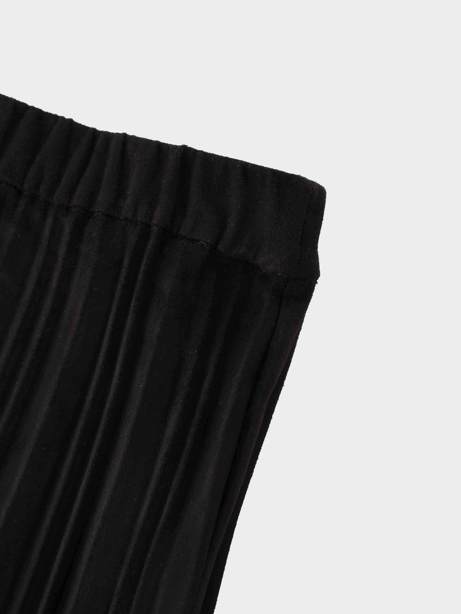 Falda de ante plisada 25"-Negro
