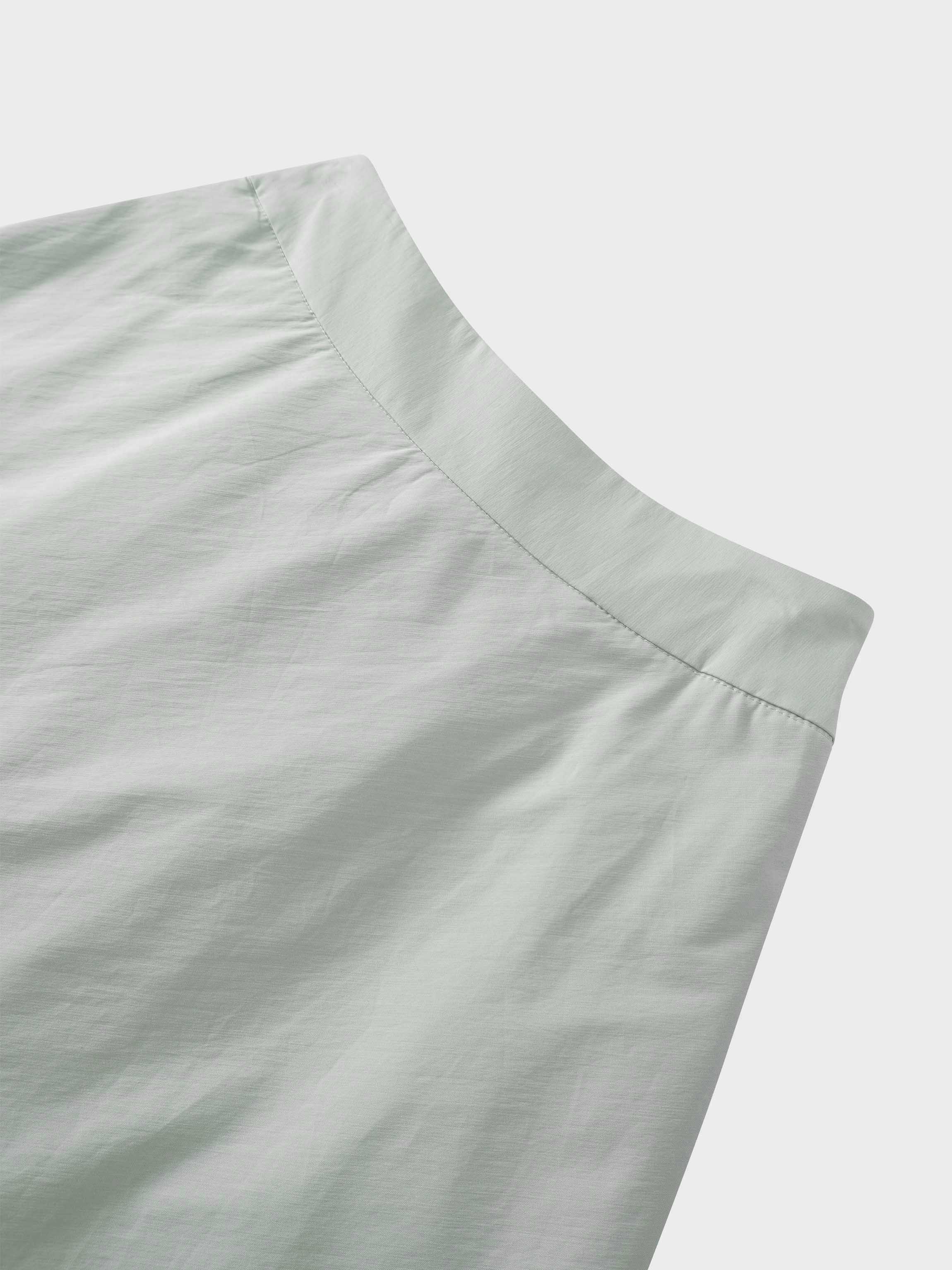 Elastic Back Maxi Cotton Blend Skirt-Dusty Mint