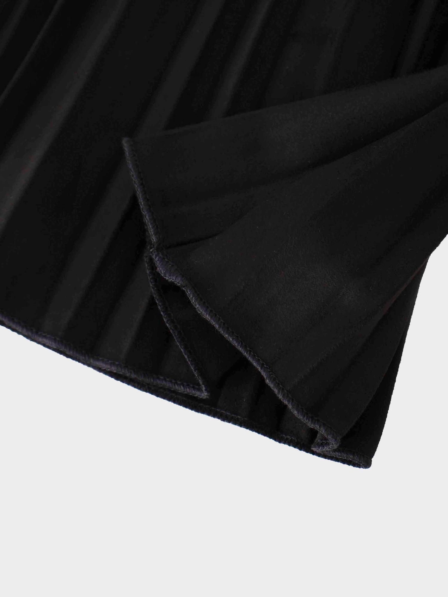 Falda de ante plisada 25"-Negro